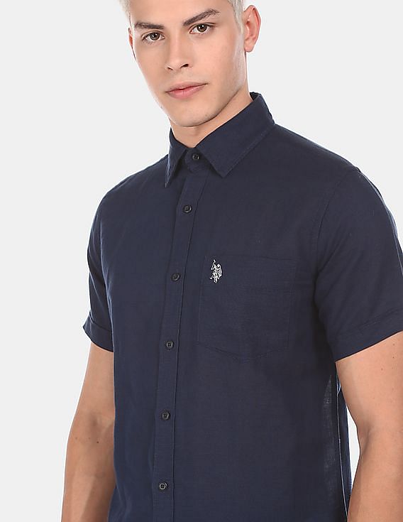 U.S. Polo Assn. Short Sleeve Cotton Linen Shirt