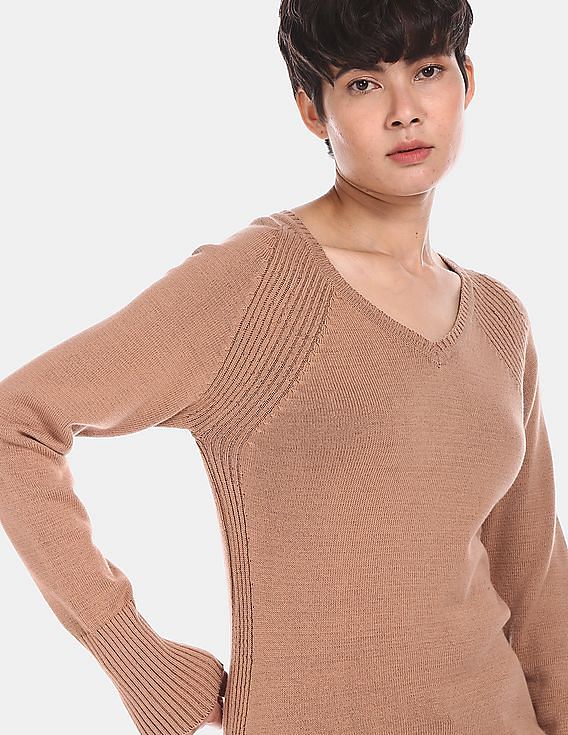 U.S. Polo Assn. Women Long Sleeve Patterned Knit Sweater