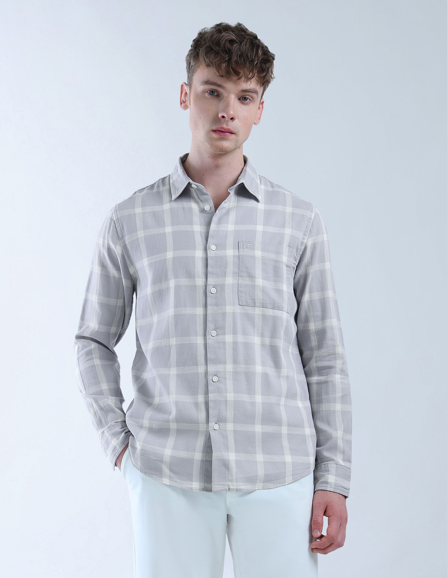 Flying Machine Grid Tattersall Checked Digitopia Shirt