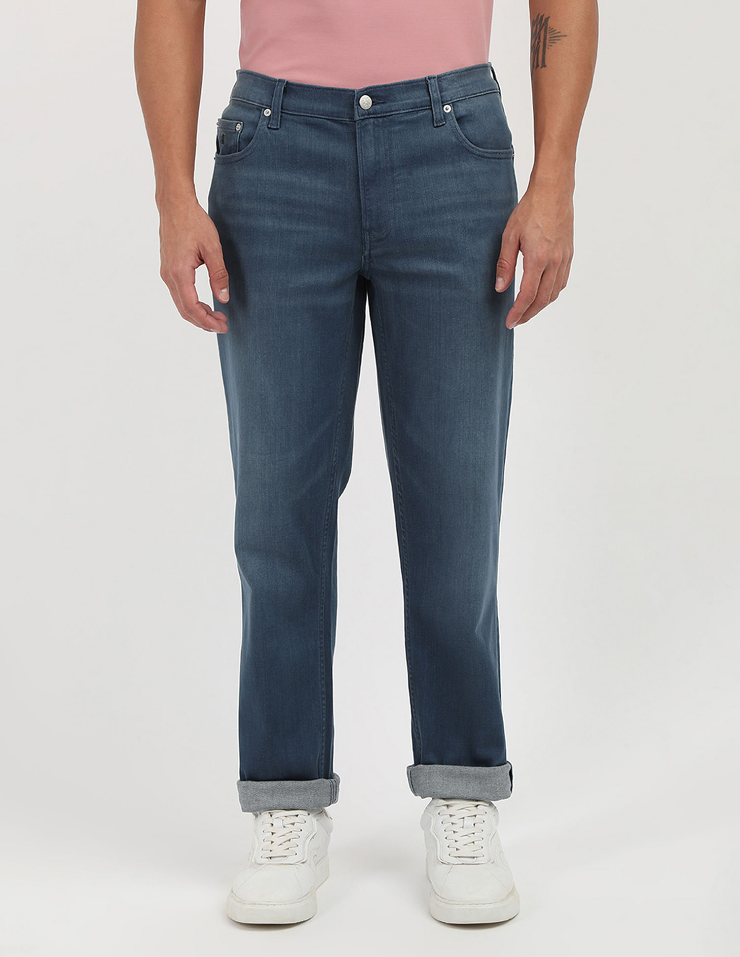 Calvin Klein Regular Fit Stonewashed Jeans