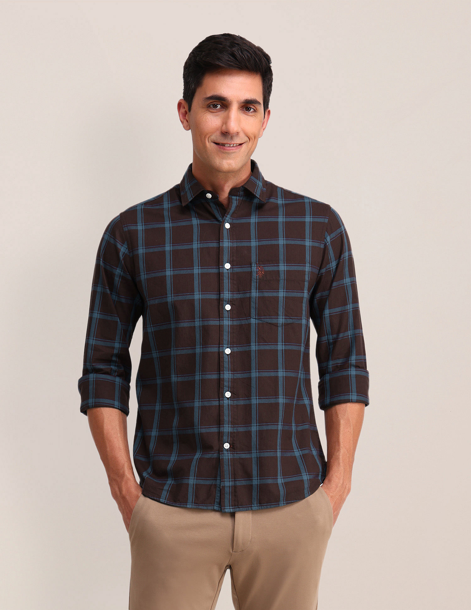 U.S. Polo Assn. Outline Checked Twill Shirt
