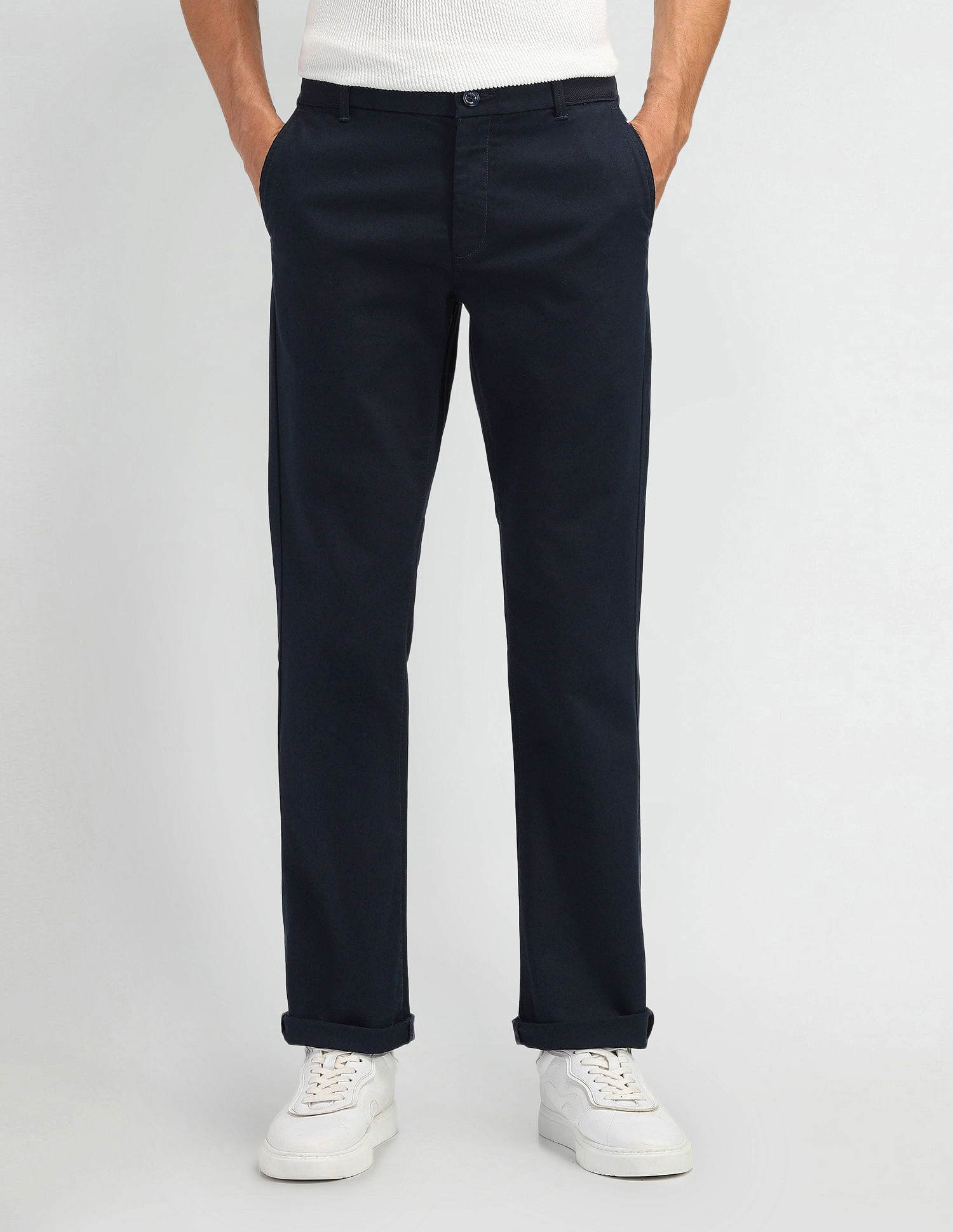 Arrow Sport Regular Fit Solid Trousers