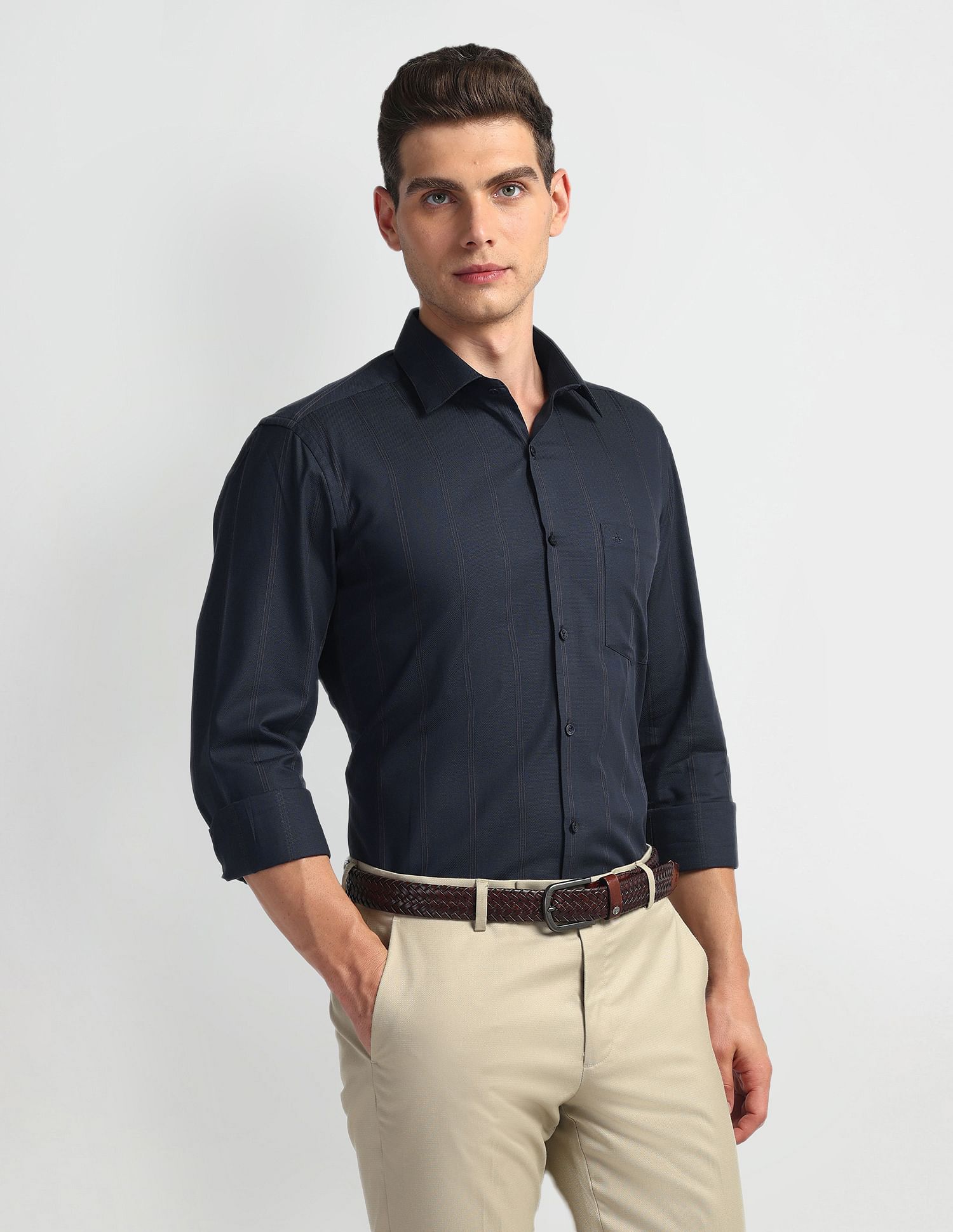 Arrow Vertical Stripe Cotton Shirt