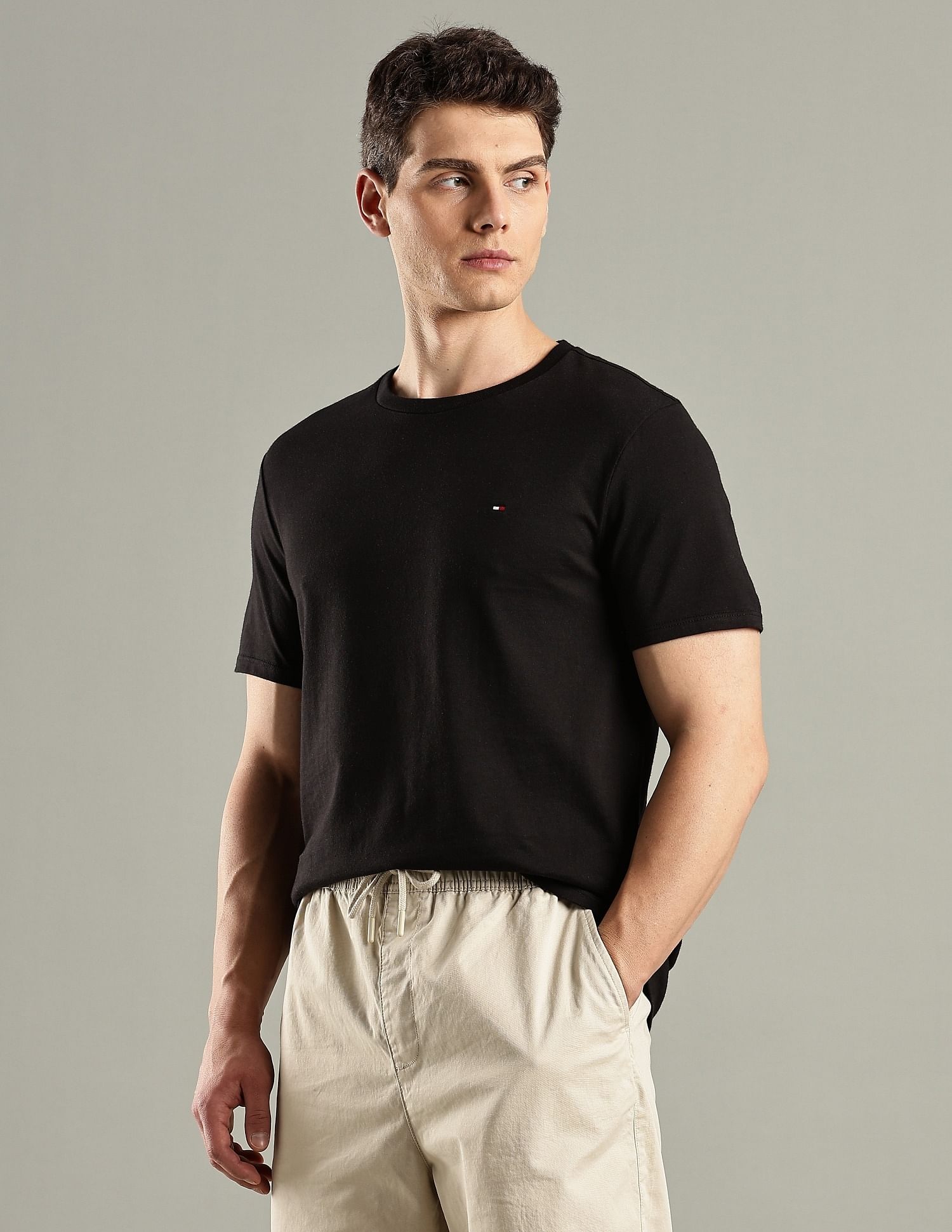 Tommy Hilfiger Solid Regular-Fit Cotton T-Shirt