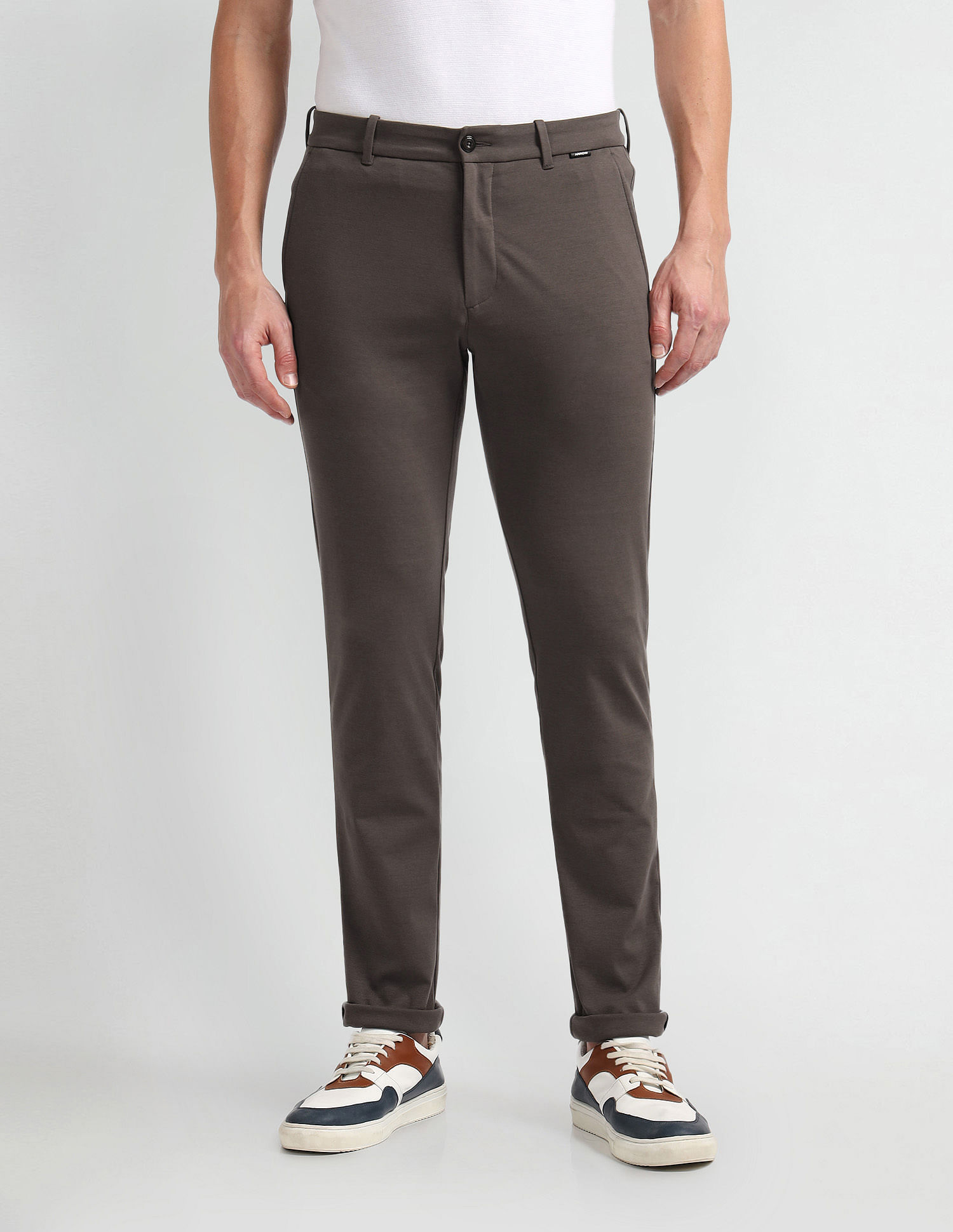 Arrow Sports Mid Rise Smart Flex Trousers