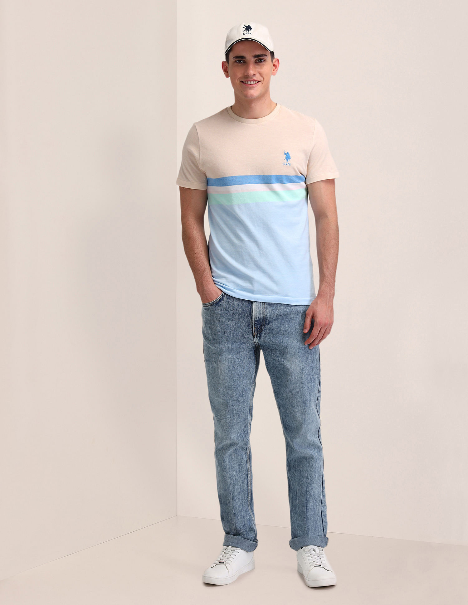 U.S. Polo Assn. Colourblocked Cotton T-Shirt