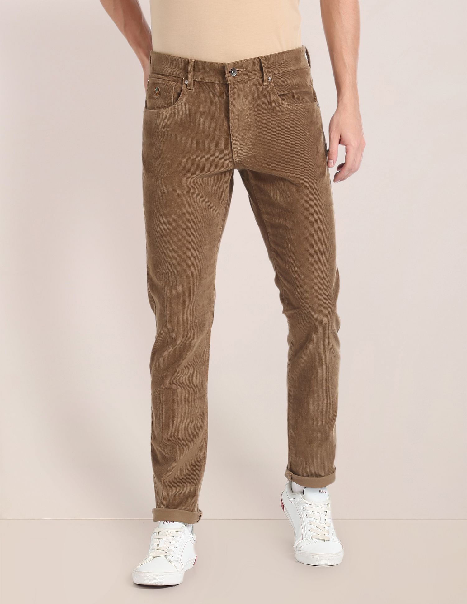 U.S. Polo Assn. Flat Front Corduroy Trousers