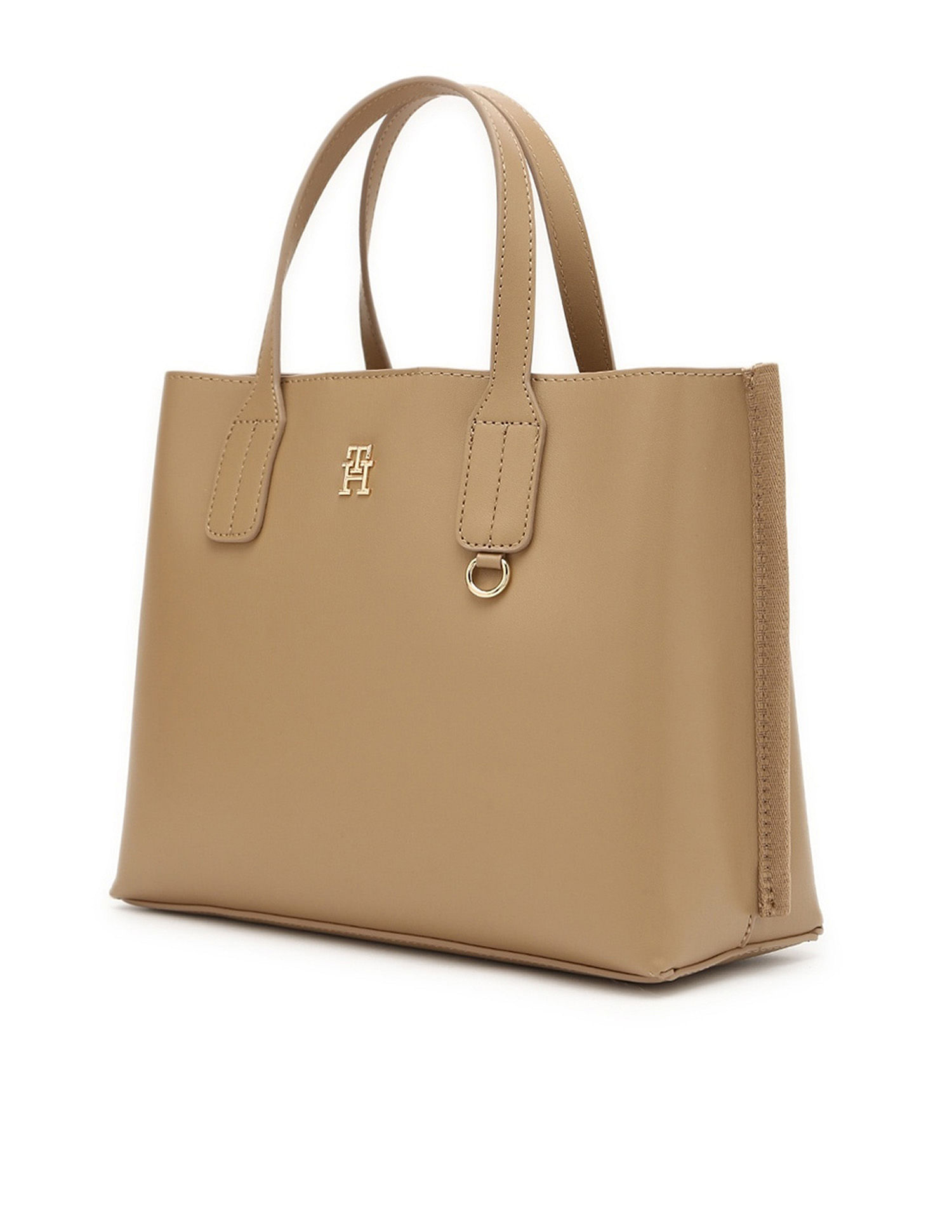 Tommy Hilfiger Solid Khaki Pu Handbags