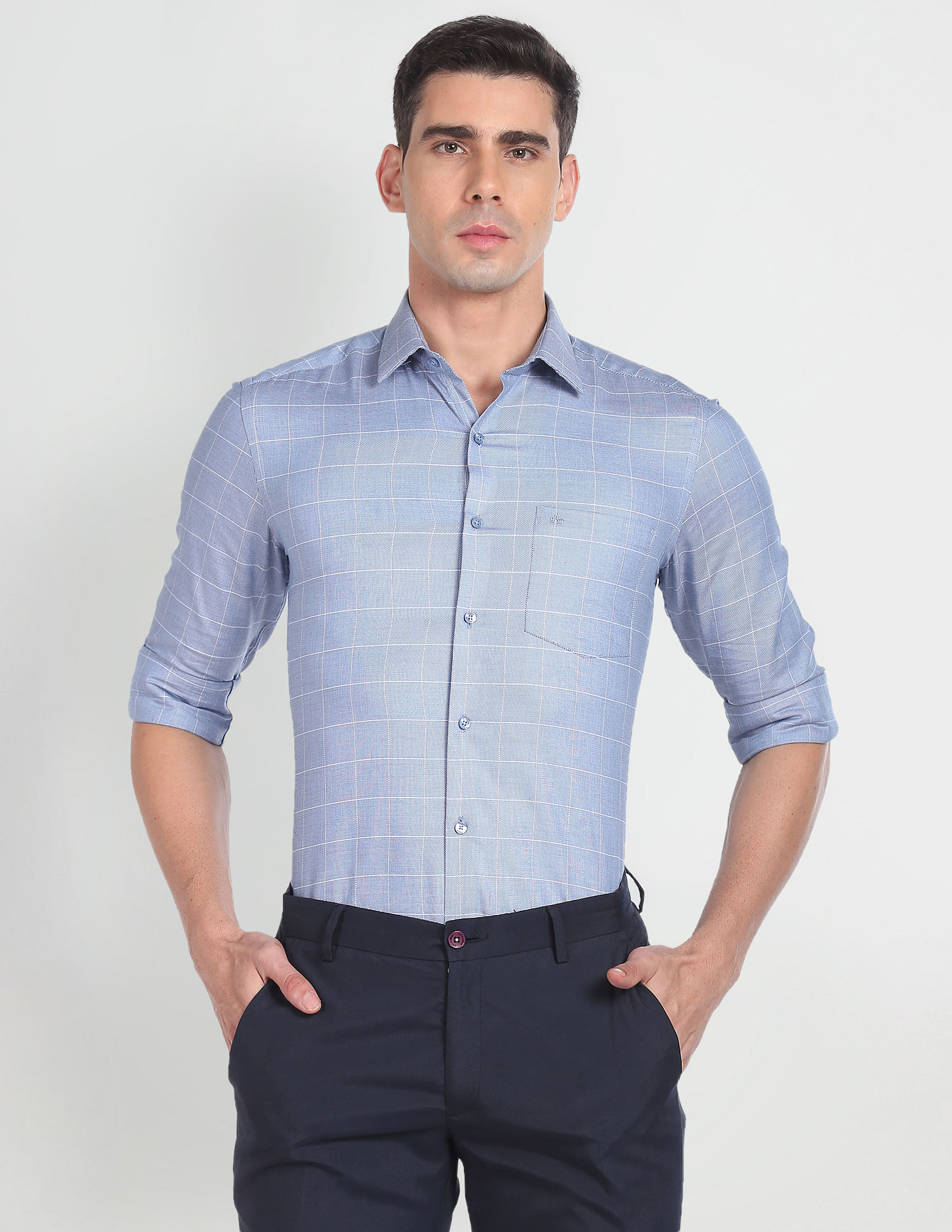 Arrow Windowpane Check Slim Shirt