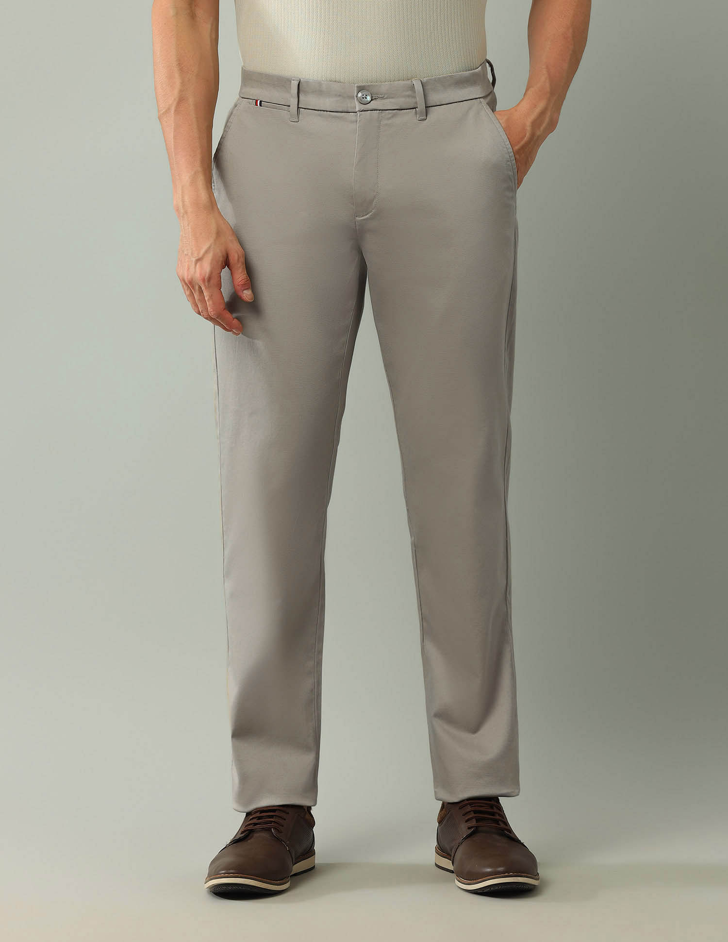 Arrow Sport Solid Dobby Weave Trousers