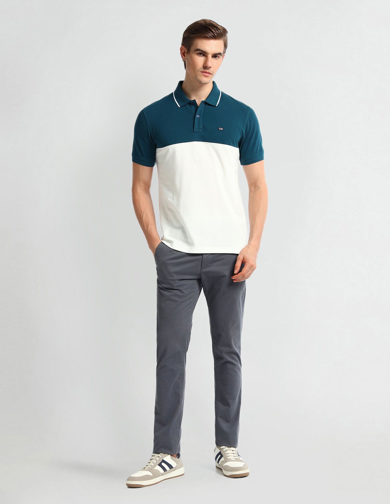 Arrow Sport Regular Fit Clourblocked Polo Shirt