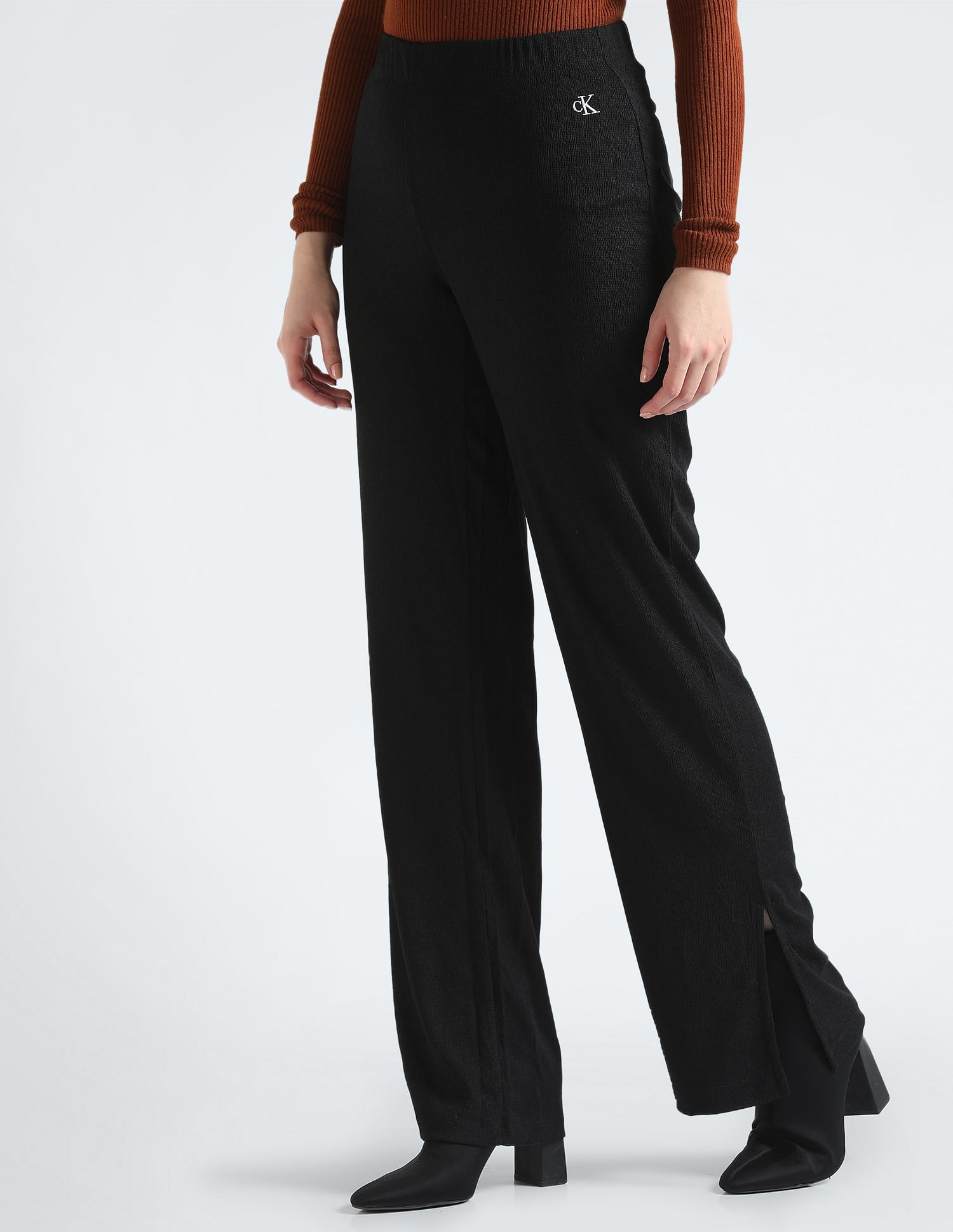 Buy Calvin Klein Textured Straight Knit Pants NNNOW