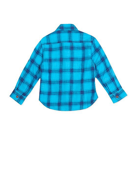 U.S. Polo Assn. Kids Boys Spread Collar Checked Shirt