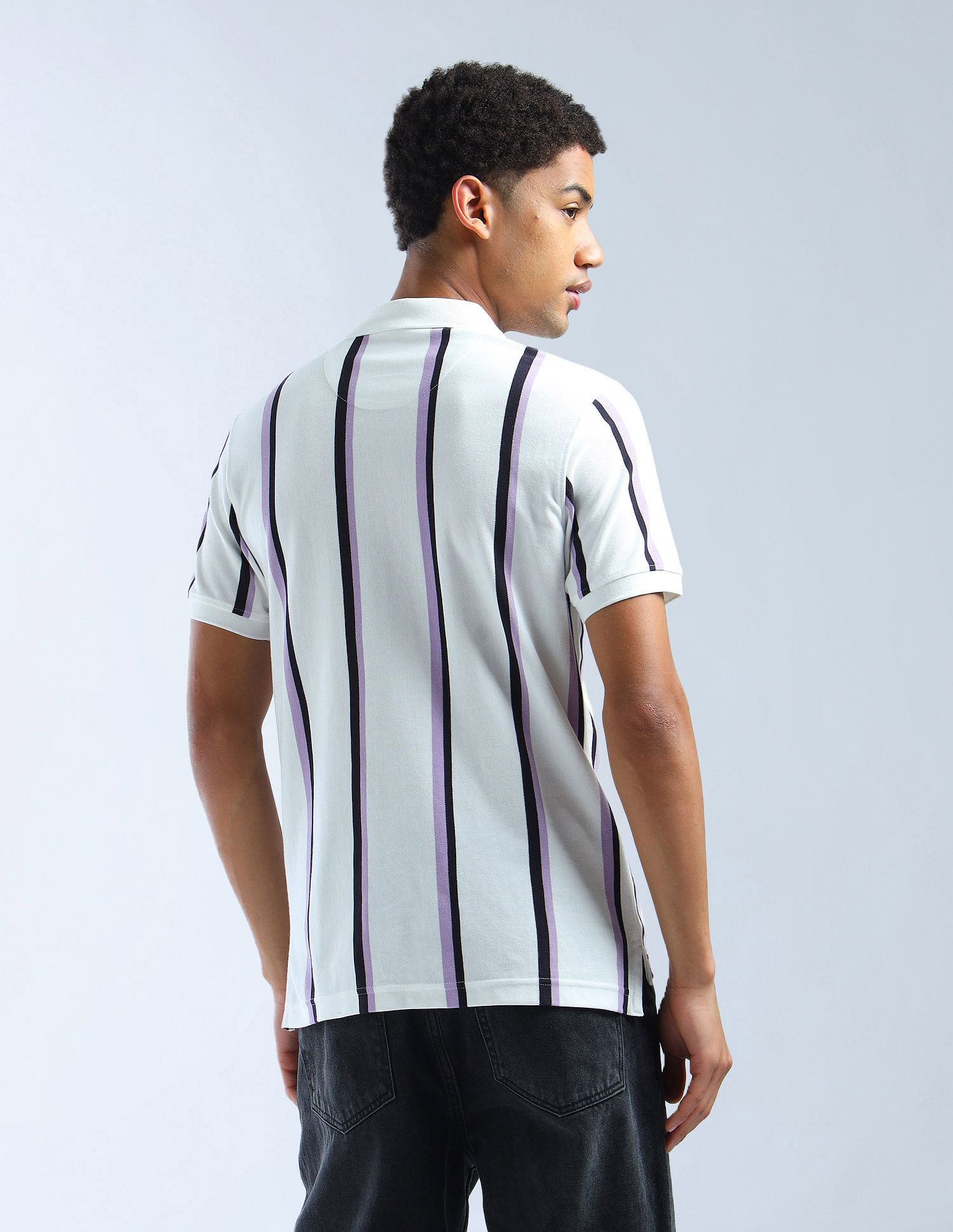 Flying Machine Vertical Striped Digitopia Polo Shirt