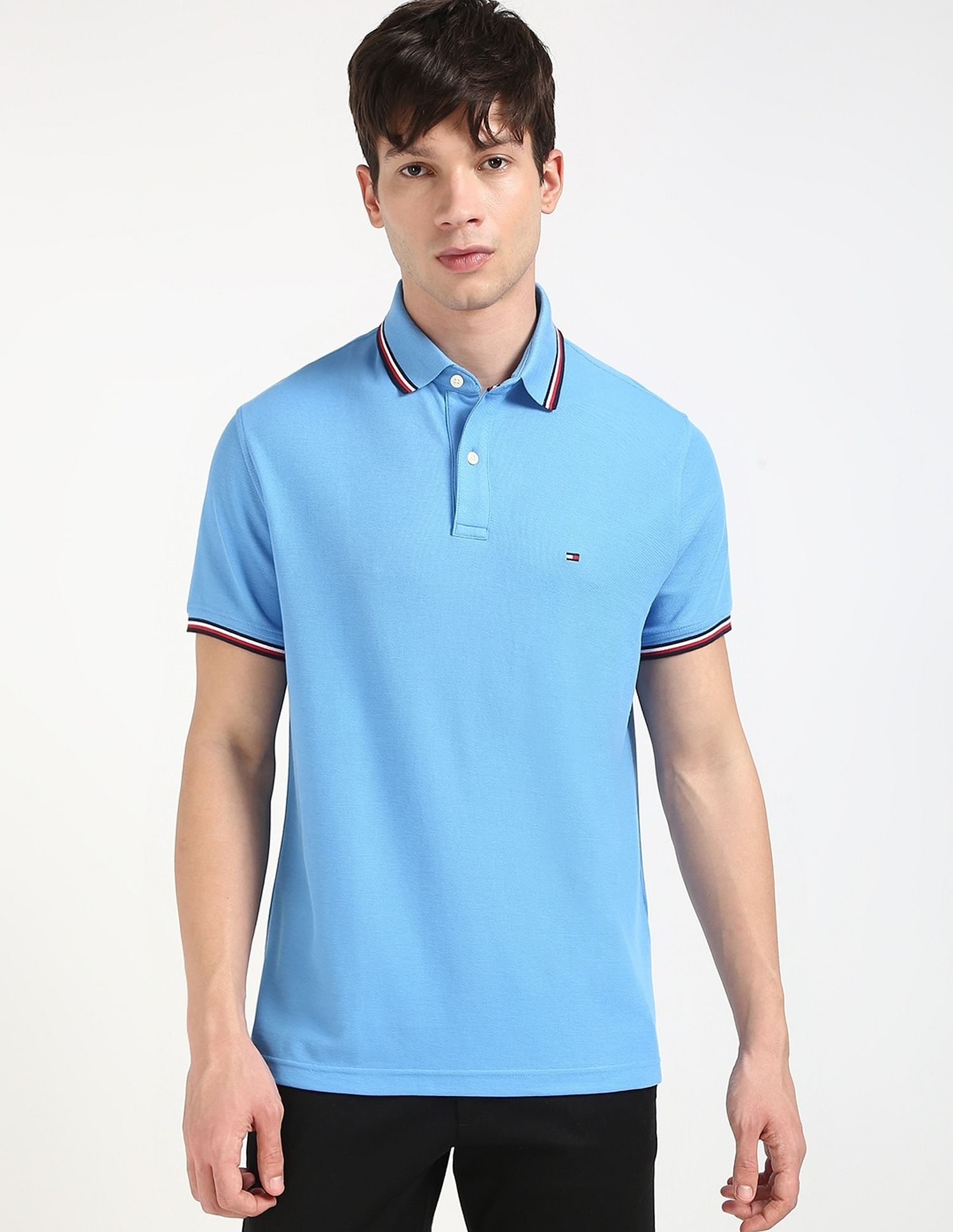 Tommy Hilfiger Solid Regular-Fit Cotton Polo Shirt