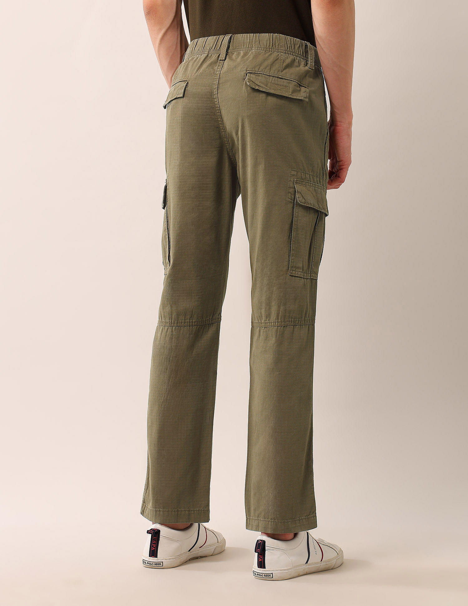 U.S. Polo Assn. Denim Co. Mid Rise Straight Fit Textured Cargos