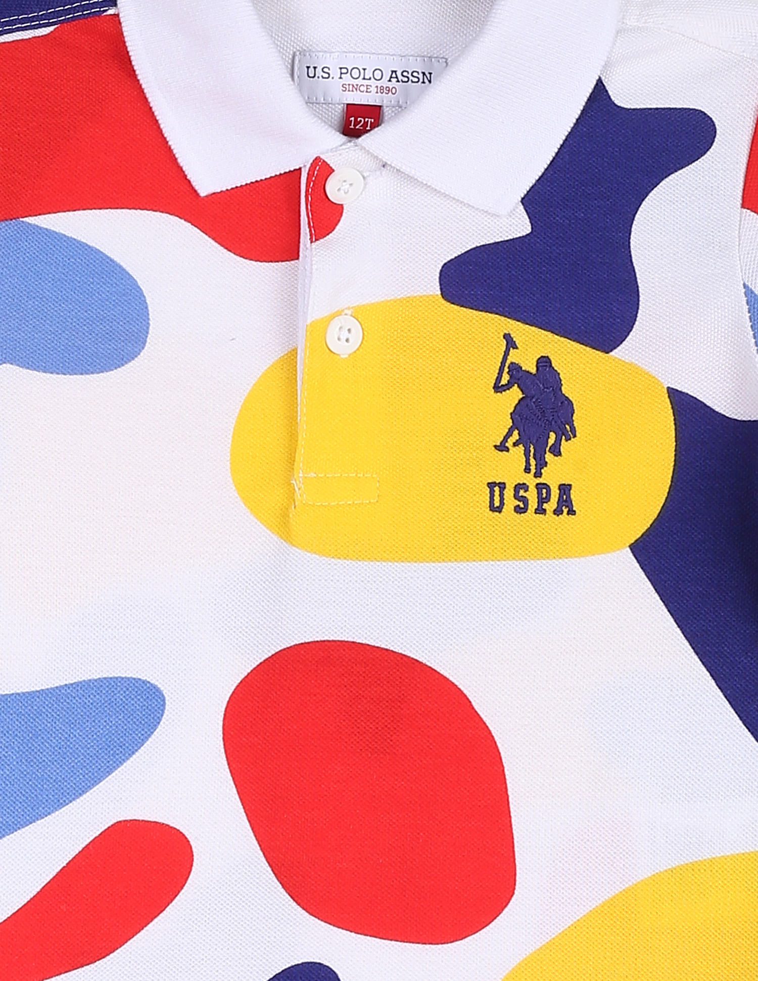 U.S. Polo Assn. Kids Abstract Print Cotton Polo Shirt