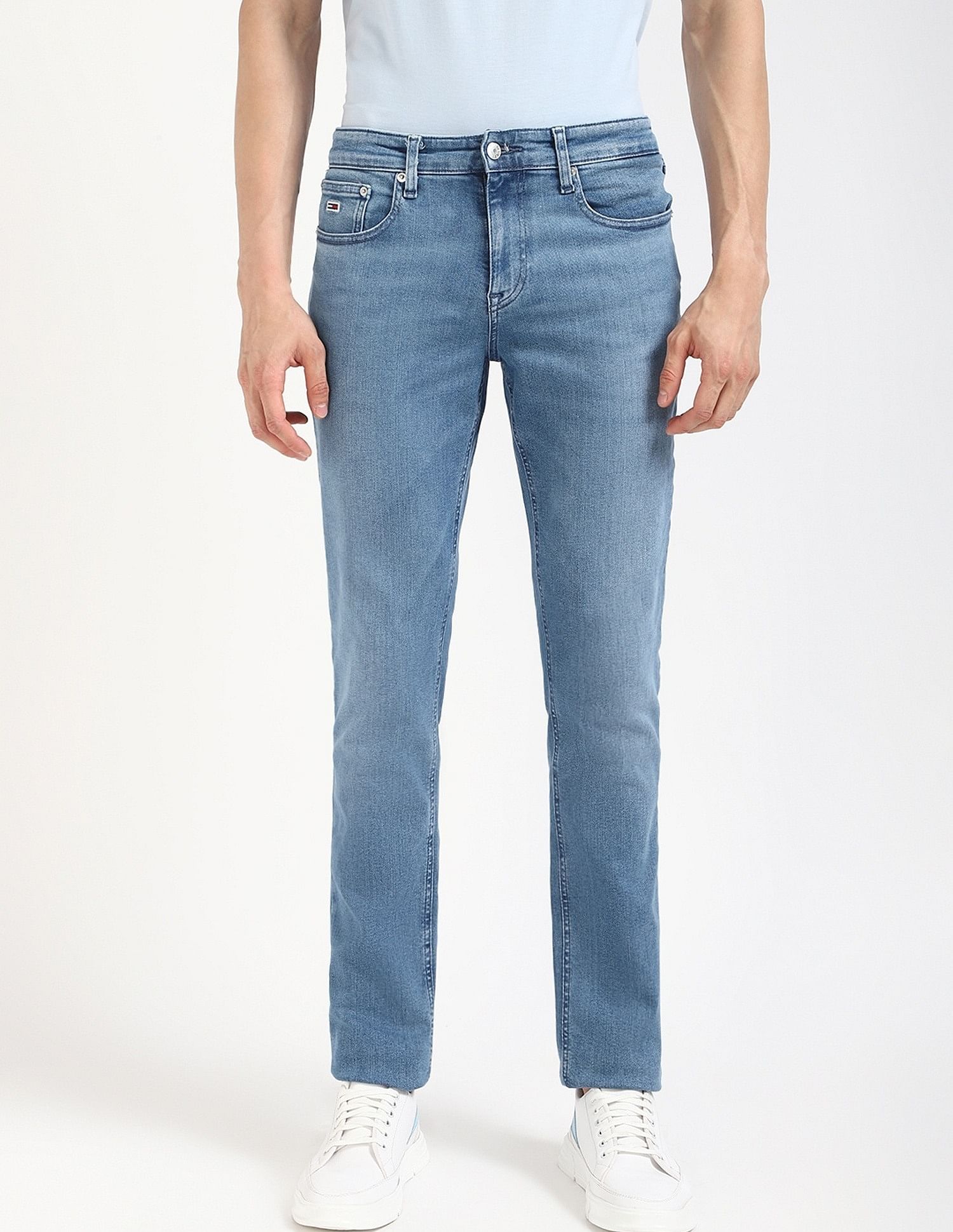 Tommy Hilfiger Mid-Wash Slim-Fit Low Rise Jeans
