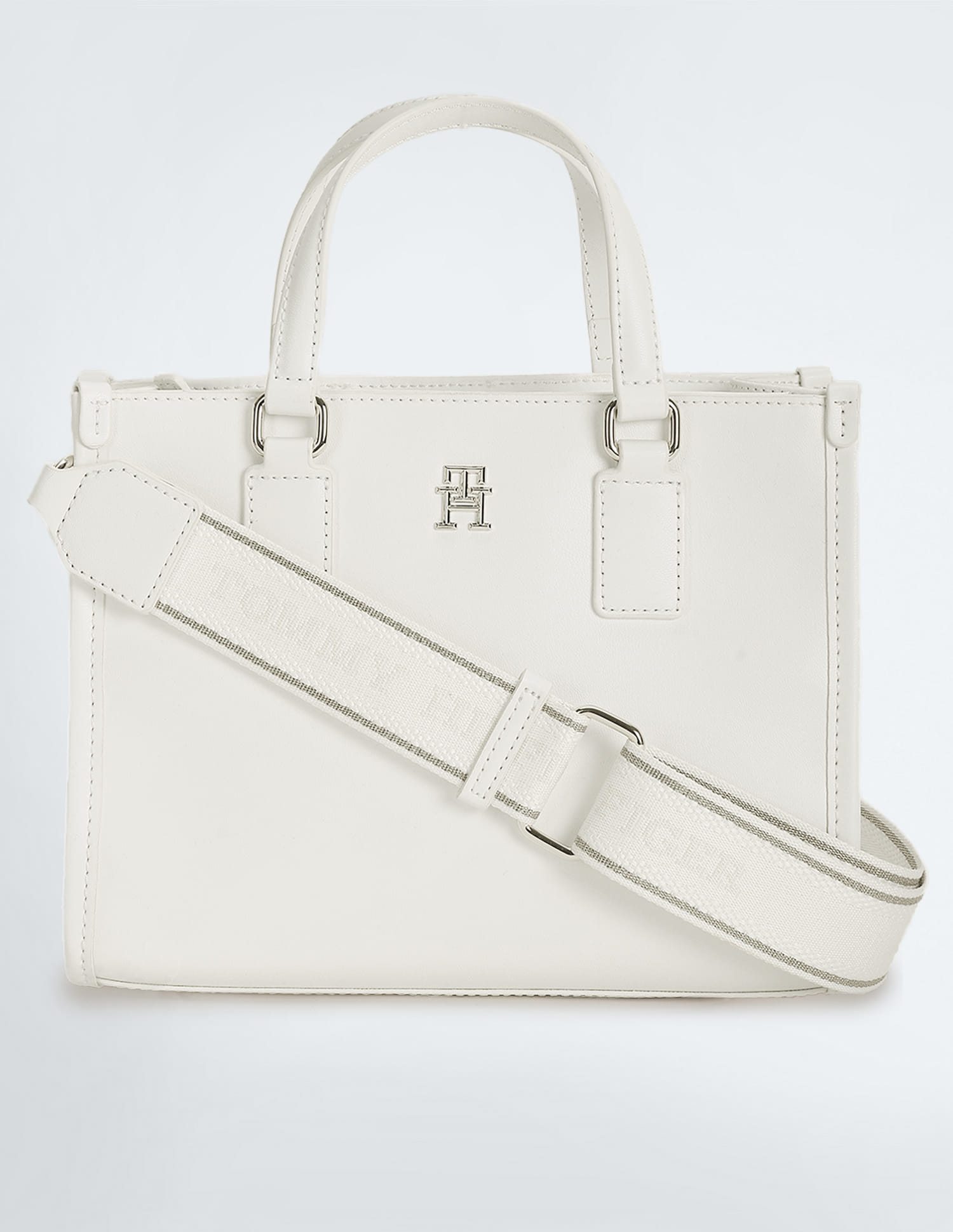 Buy Tommy Hilfiger Solid Monotype Mini Tote Bag