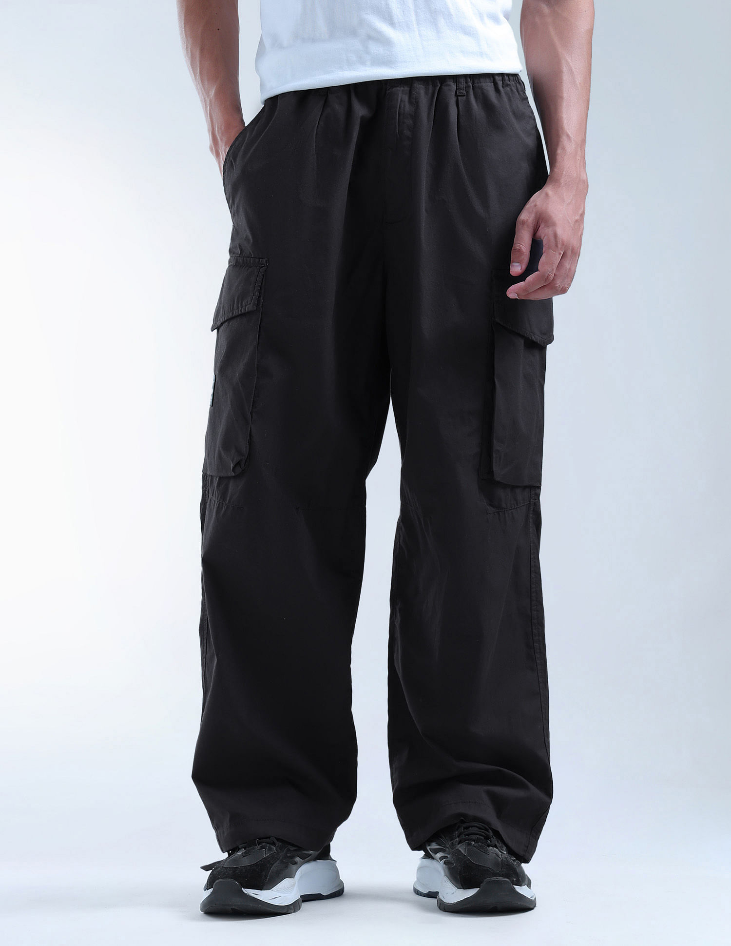Flying Machine Relaxed Fit Solid Cargos