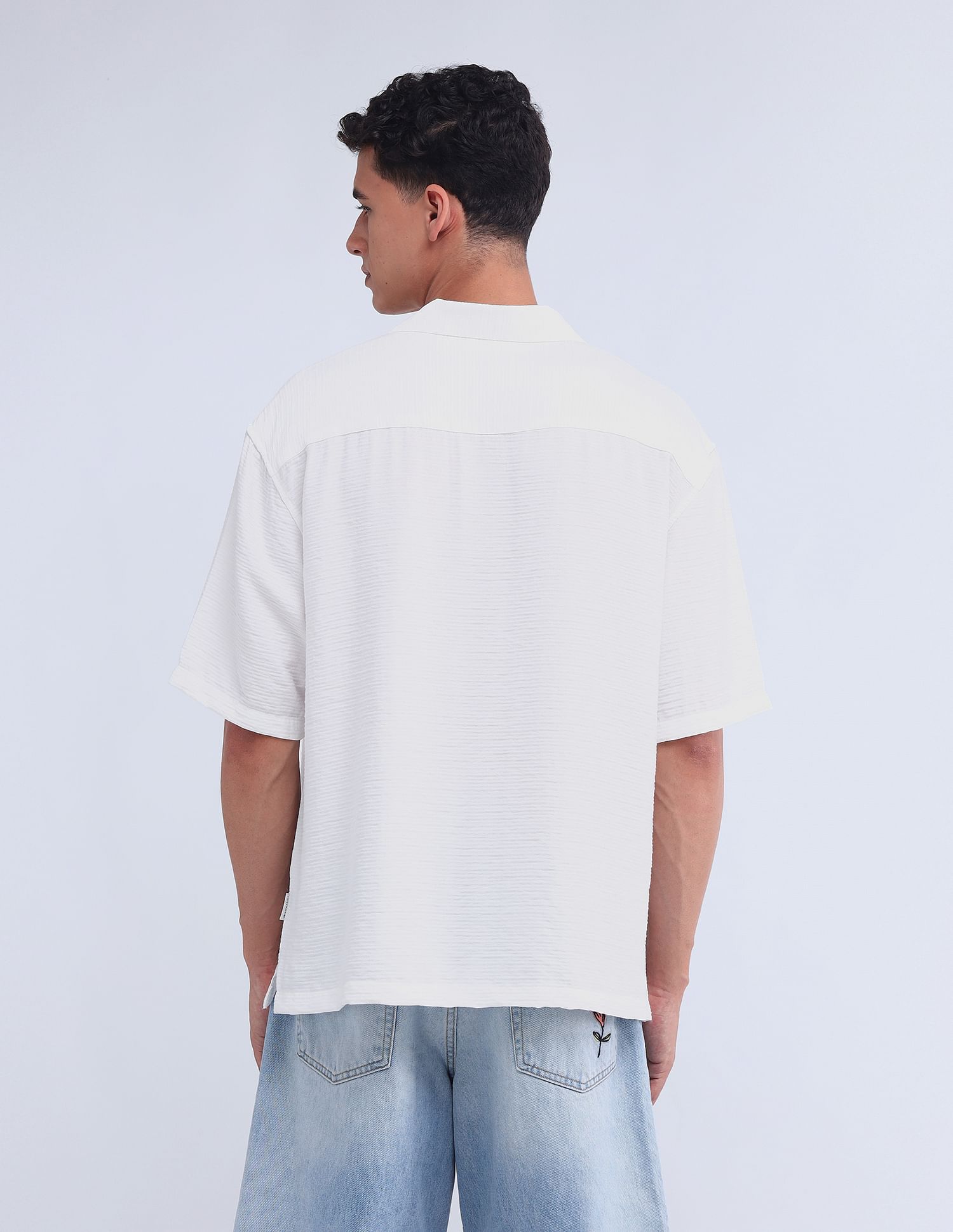 Flying Machine Oversized Twill Solid Shirt