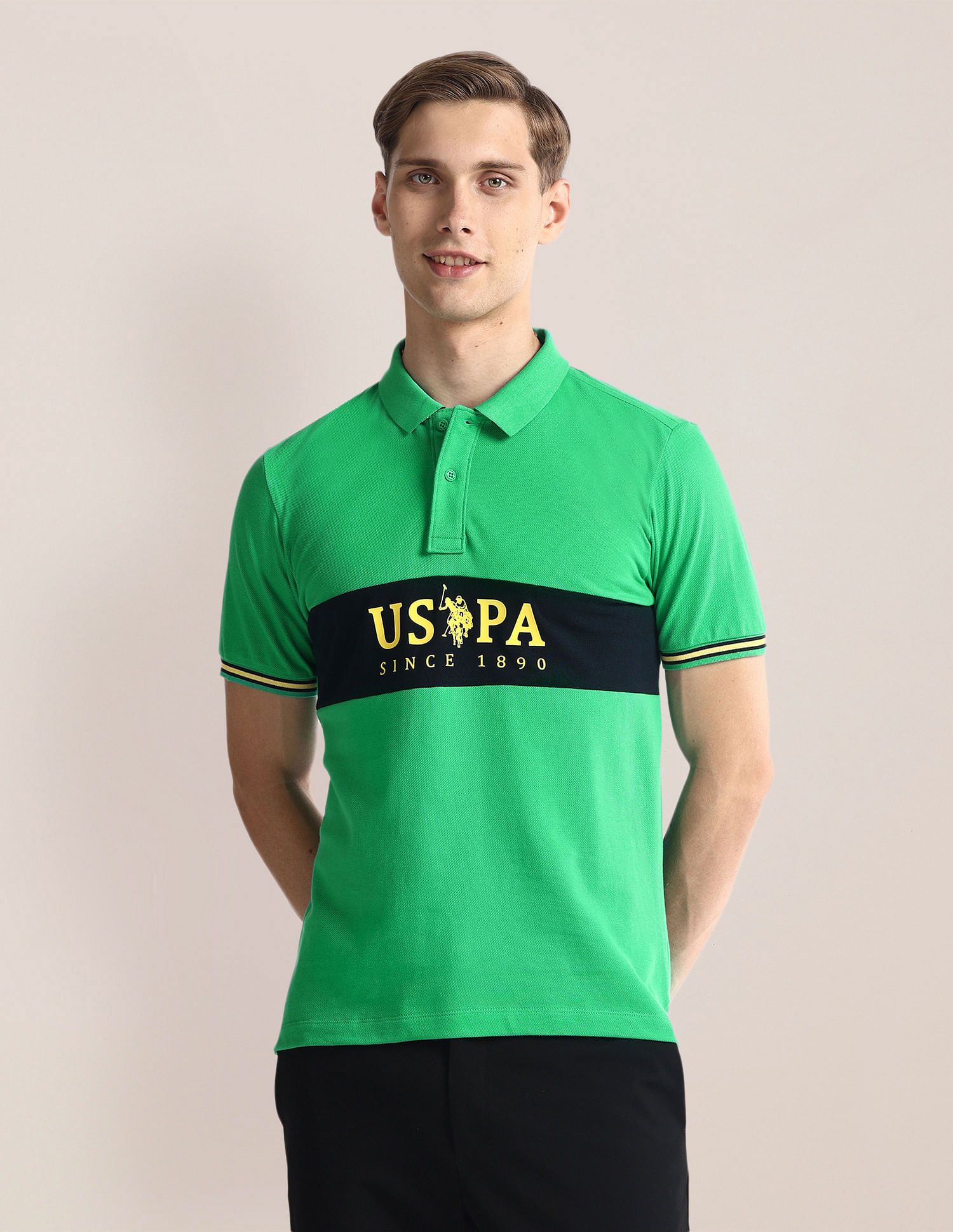U.S. Polo Assn. Brand Print Slim Fit Polo Shirt