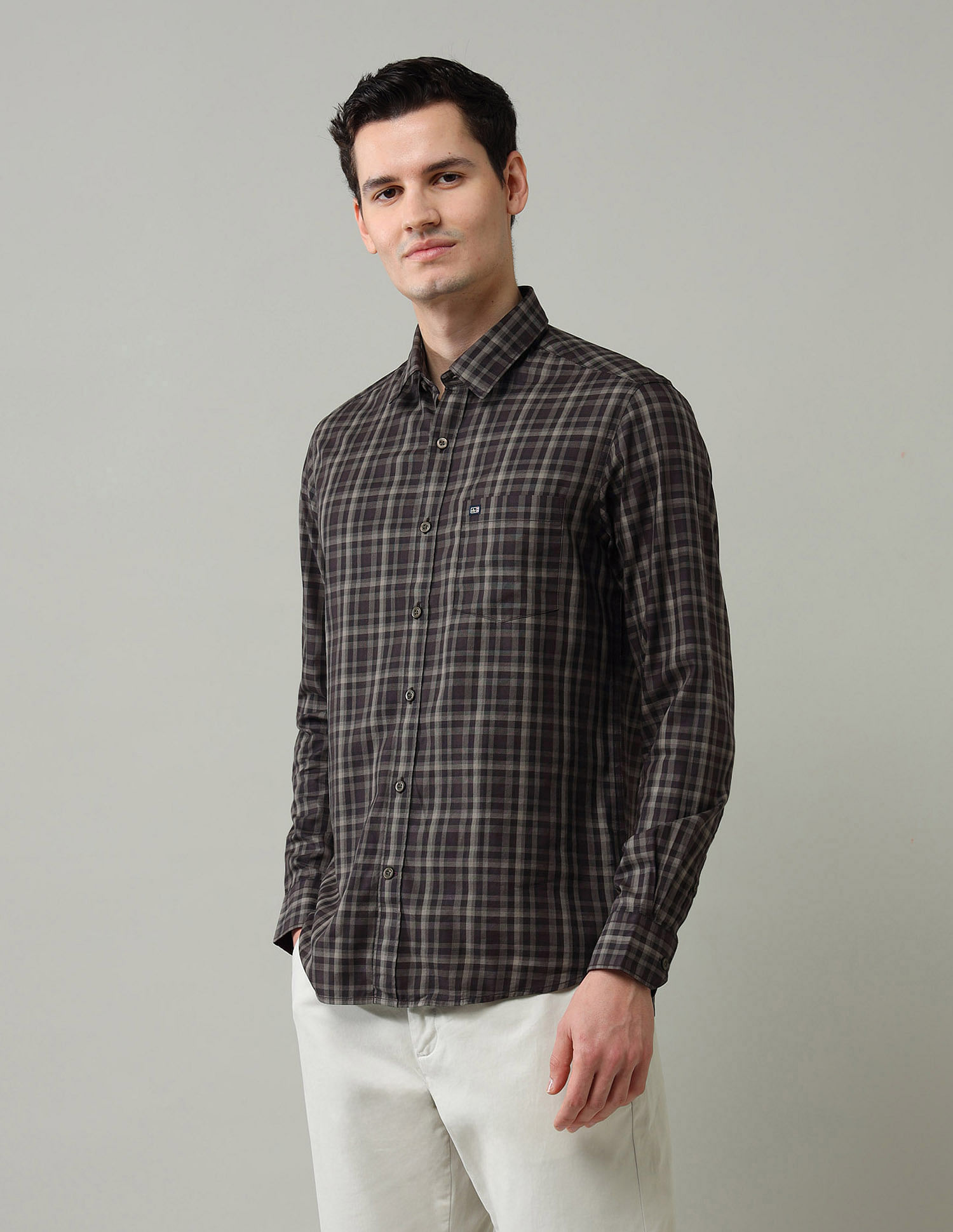 Arrow Sport Tartan Checked Slim Fit Shirt