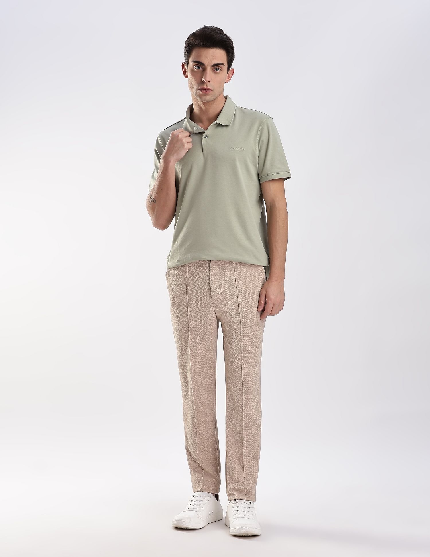 Calvin Klein Jeans Regular-Fit Solid Cotton Polo Shirt