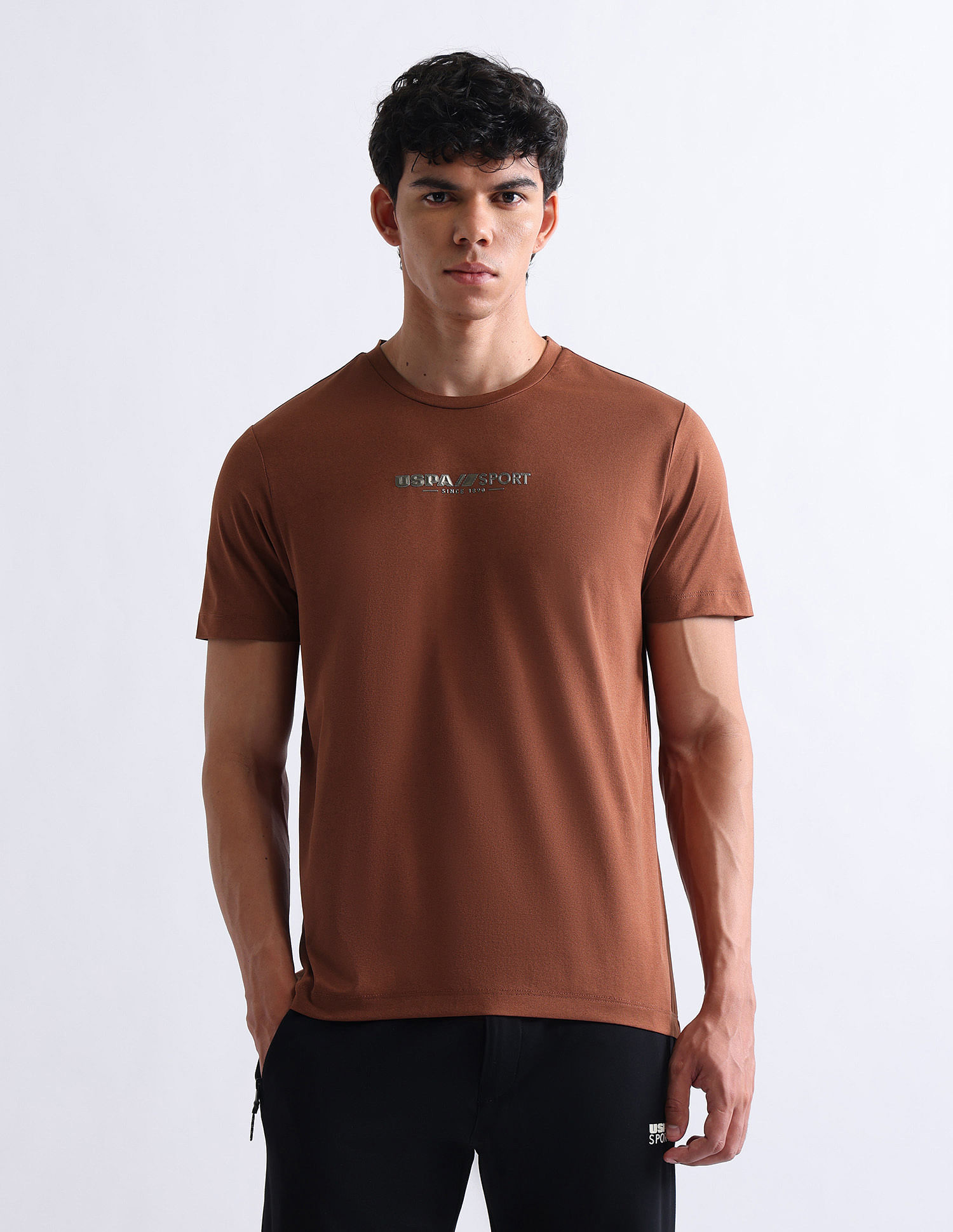 USPA Active Solid Slim Fit T-Shirt