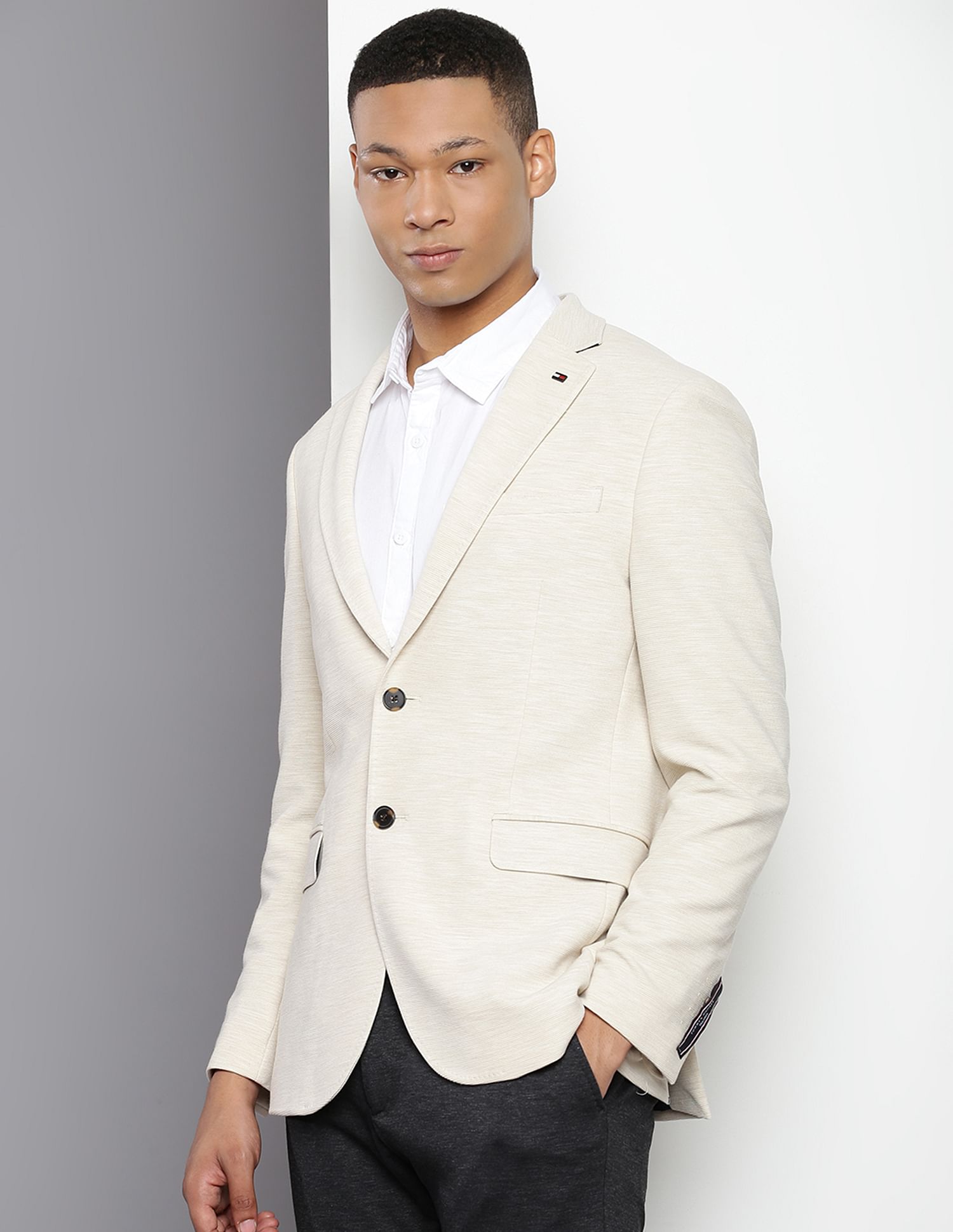 Tommy Hilfiger Textured Regular Fit Blazer