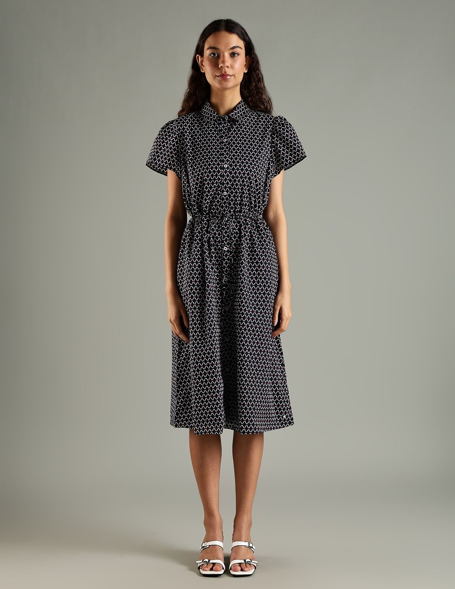 Tommy Hilfiger Cotton Spread Collar Shirt Dress