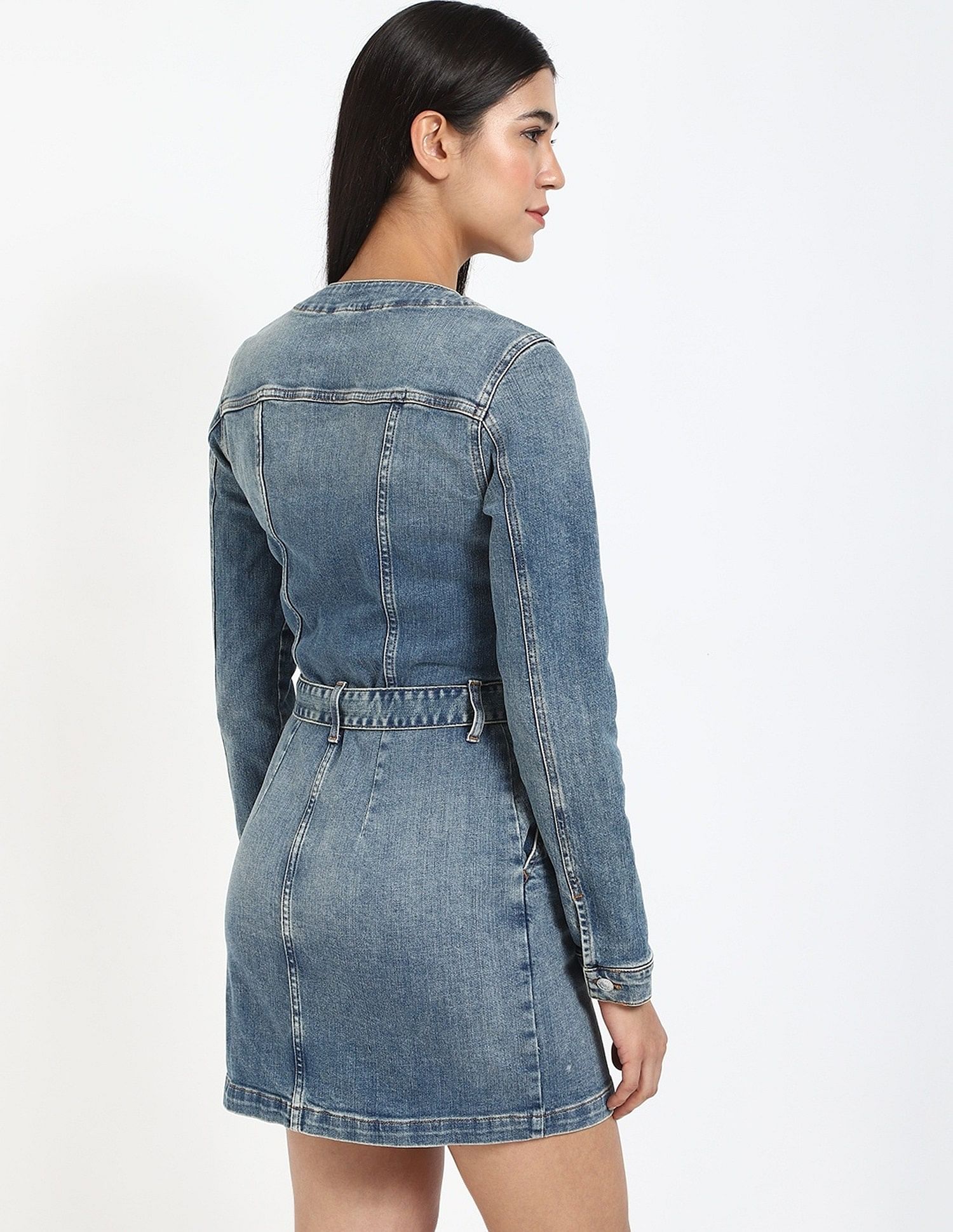 Tommy Hilfiger Cotton V-Neck Denim Dress