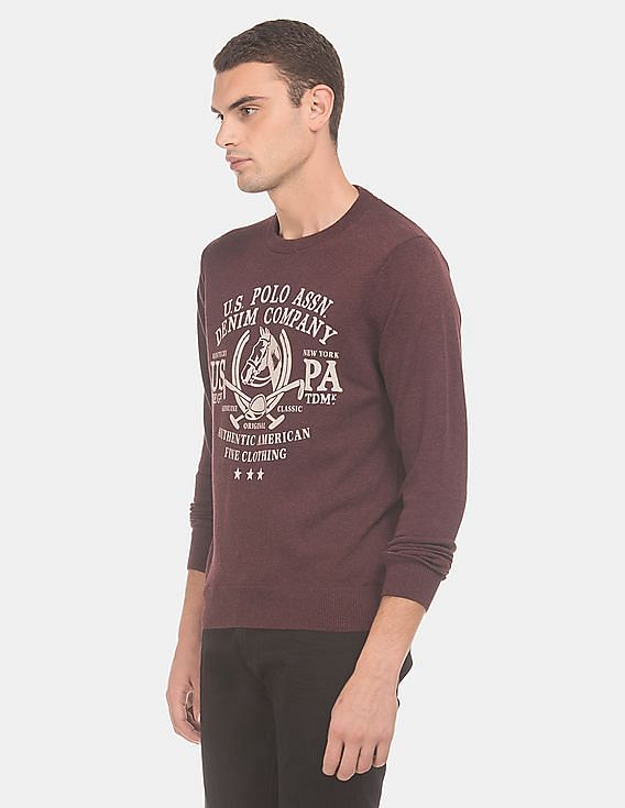 U.S. Polo Assn. Denim Co. Printed Crew Neck Sweater