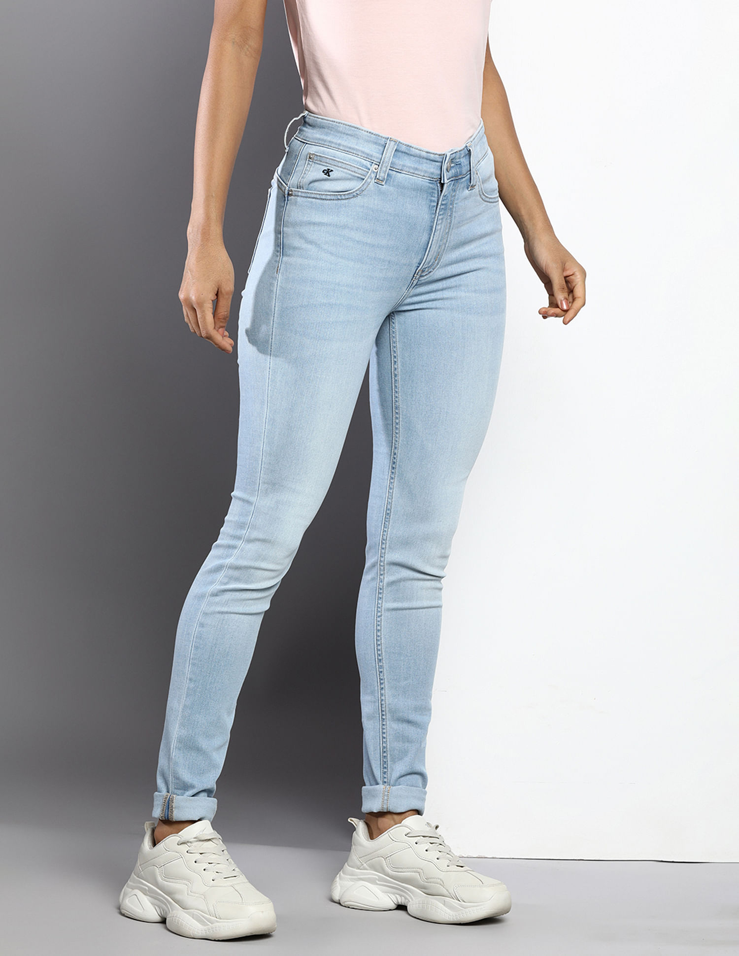 Calvin Klein Jeans High Rise Skinny Fit Stone Wash Jeans