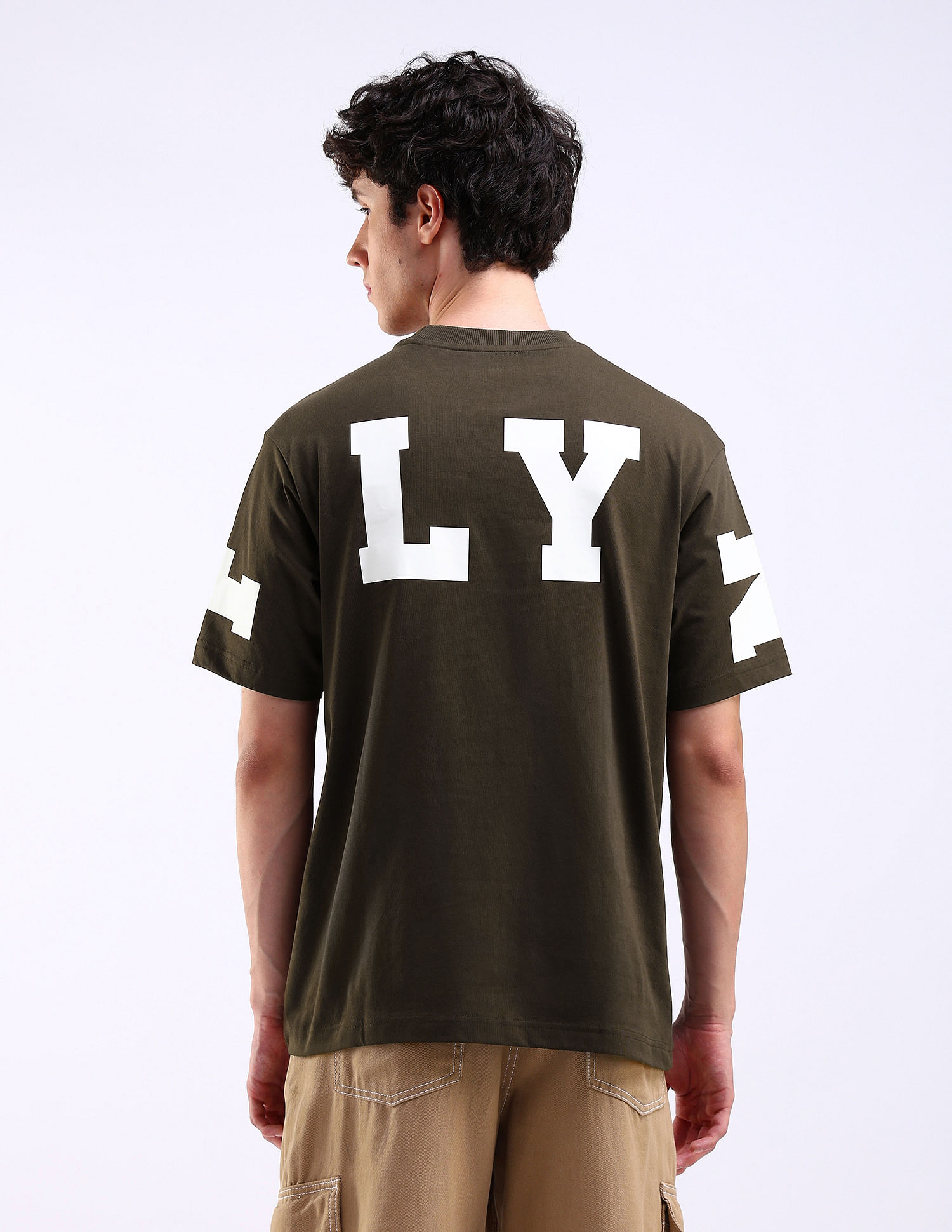 Flying Machine Typography Print Relaxed Fit T-Shirt
