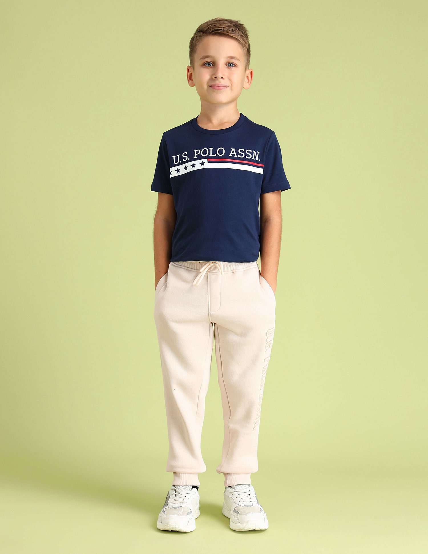 U.S. Polo Assn. Kids Boys Brand Embroidered Regular Fit Joggers