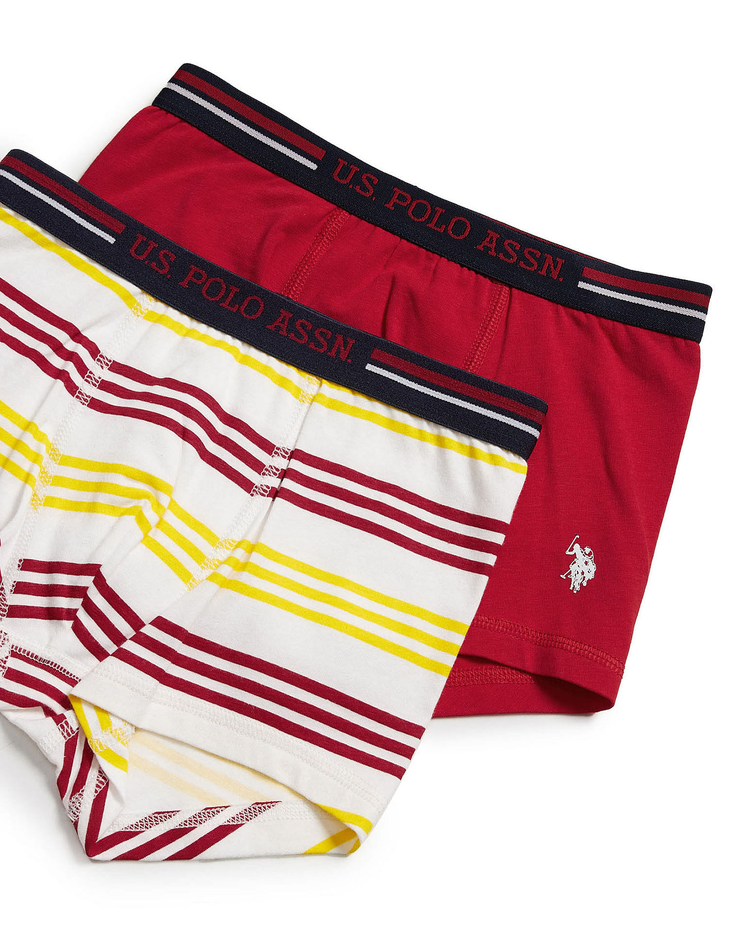 USPA Innerwear Boys Mid Rise Cotton Spandex EKT02 Trunks - Pack Of 2