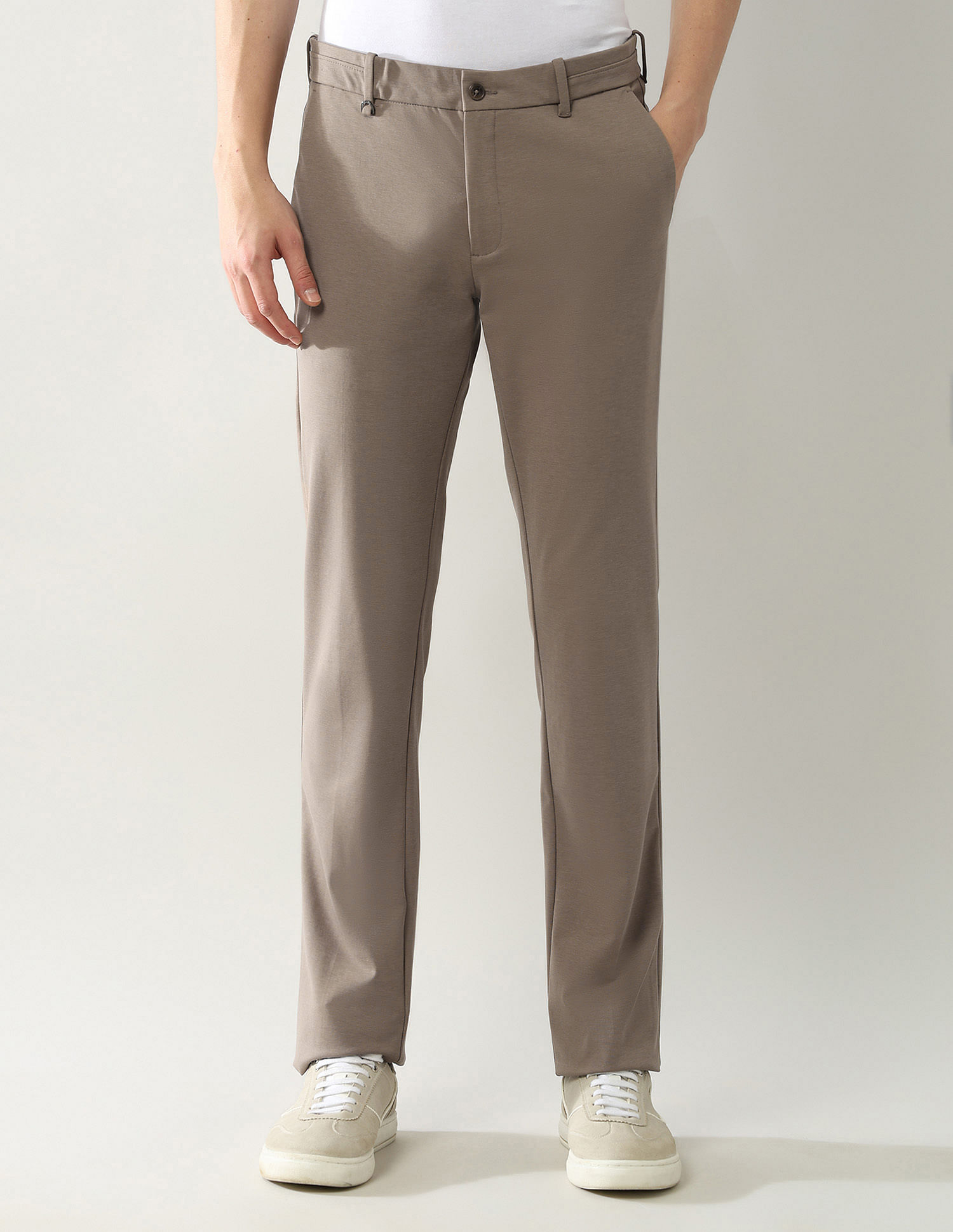 Arrow Newyork Mid Rise Knitted Autoflex Trousers