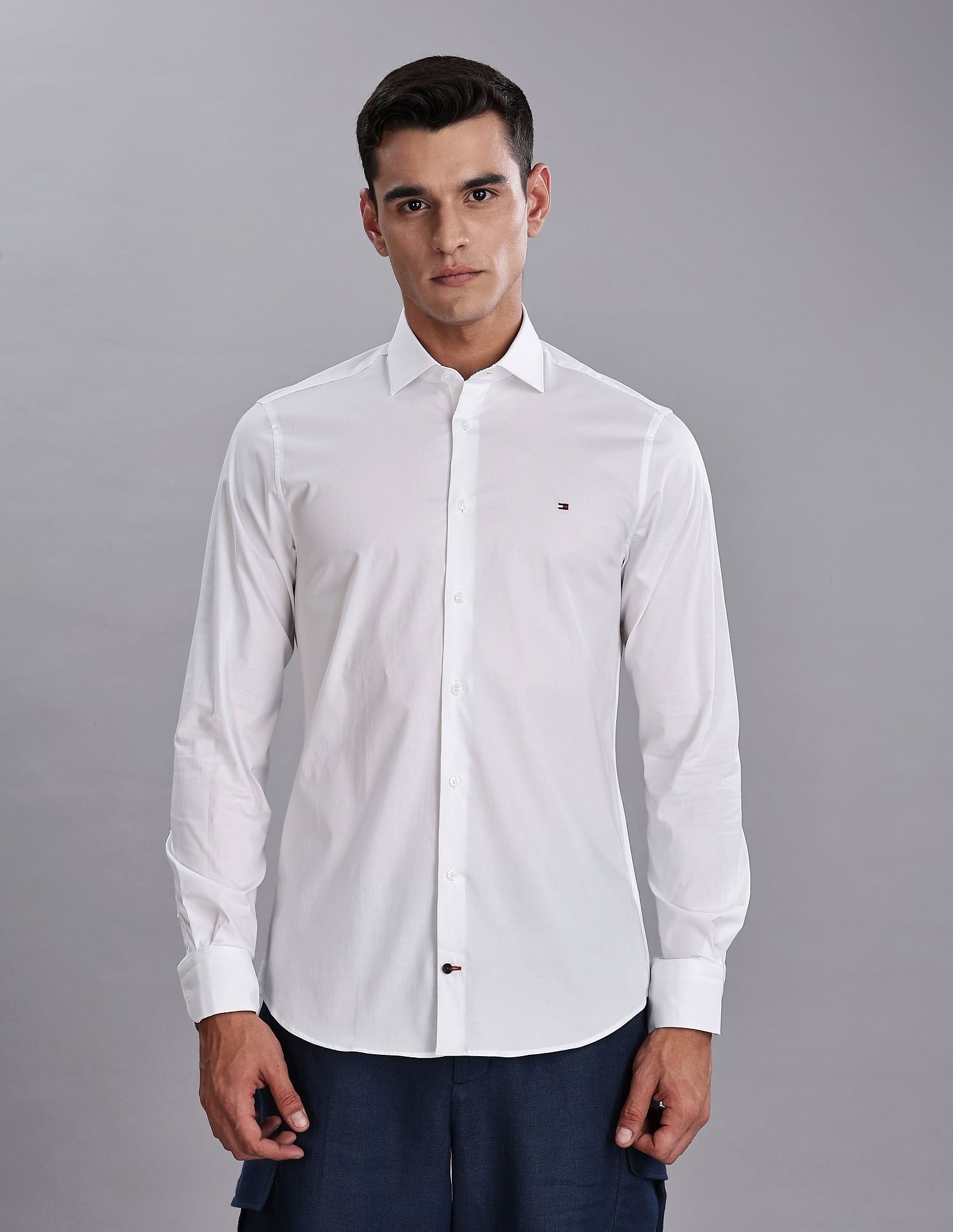 Tommy Hilfiger Solid Slim-Fit Poplin Shirts