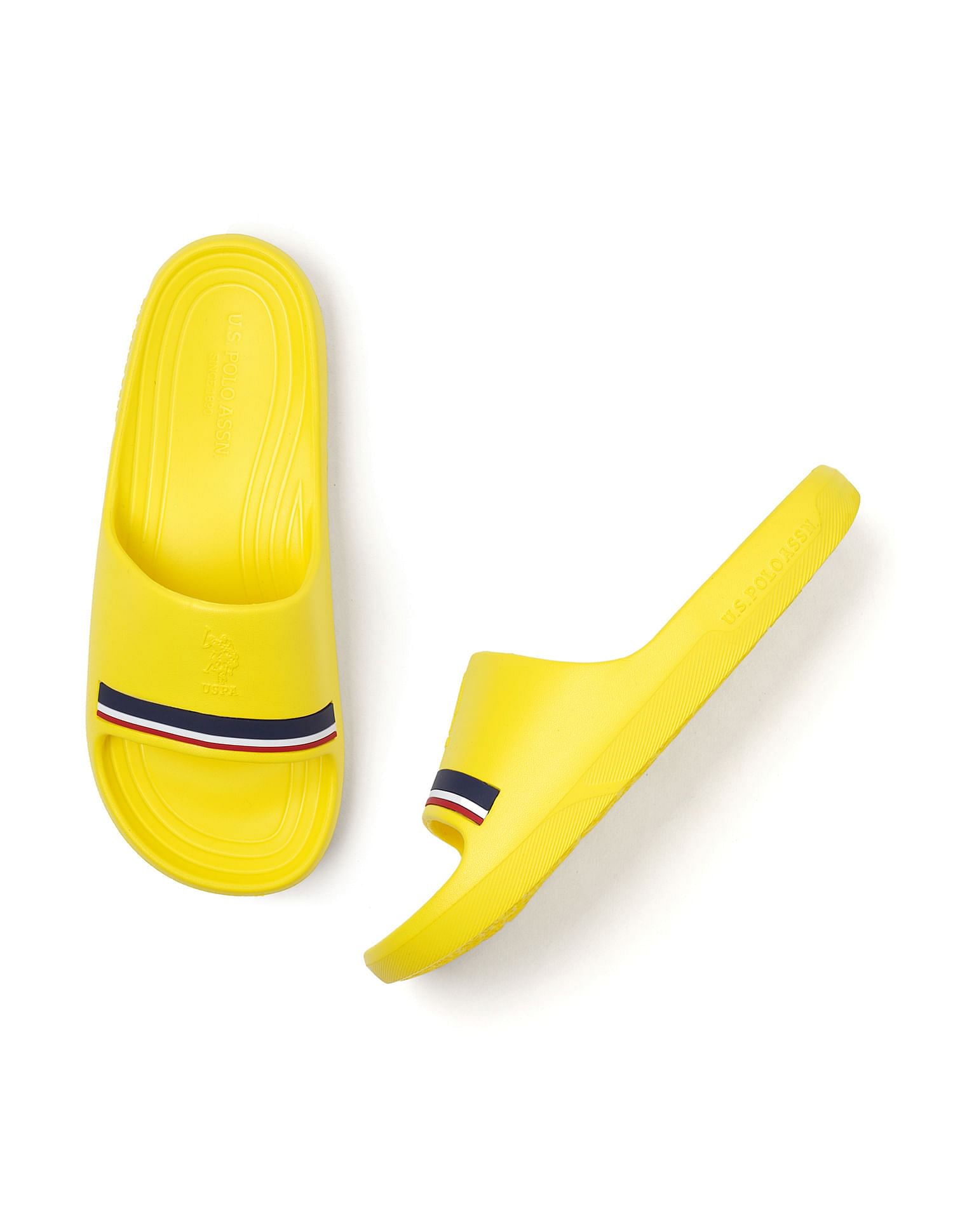 U.S. Polo Assn. Men Easton Yellow Foam Walk Sliders