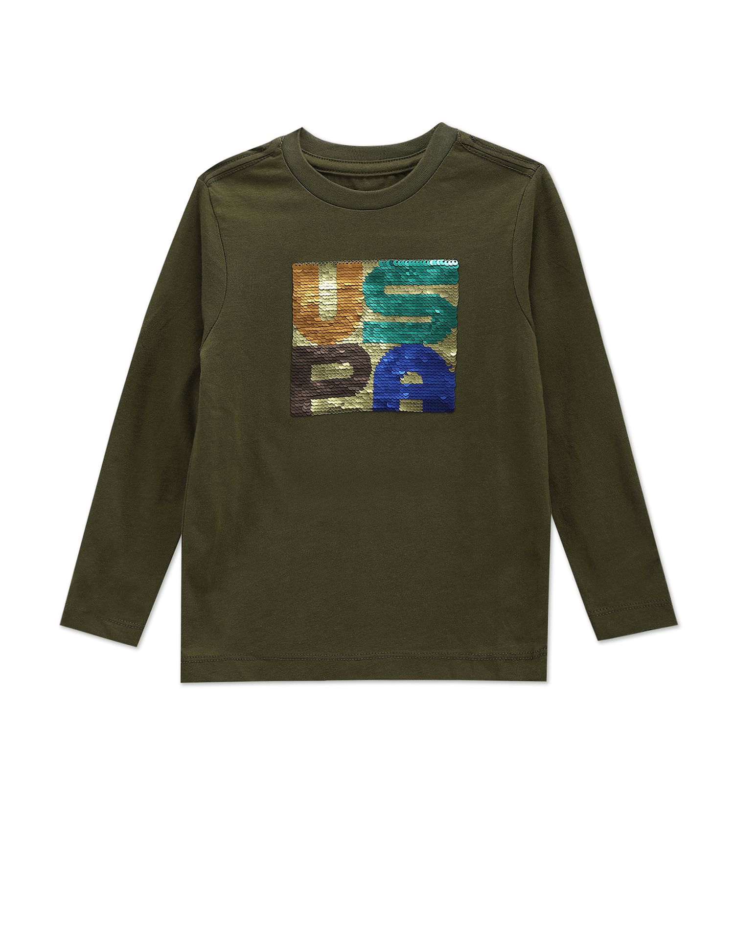 U.S. Polo Assn. Kids Boys Cotton Flip Sequin T-Shirt