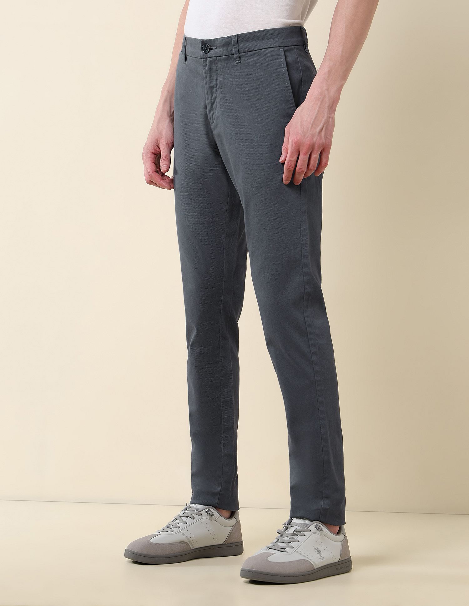 U.S. Polo Assn. Textured Austin Slim Fit Twill Trousers