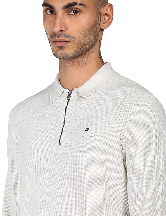 tommy hilfiger half zip grey