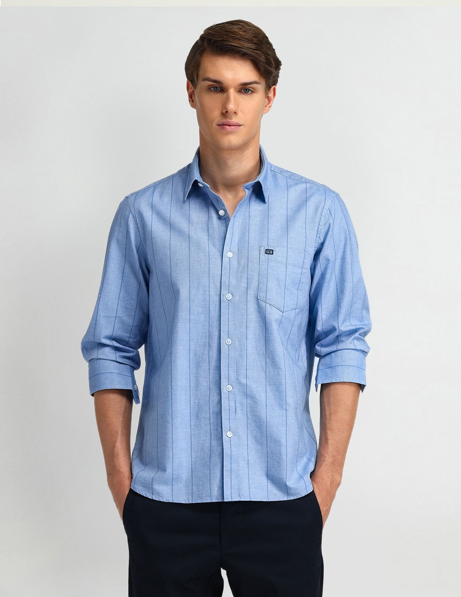 Arrow Sport Vertical Striped Cotton Shirt