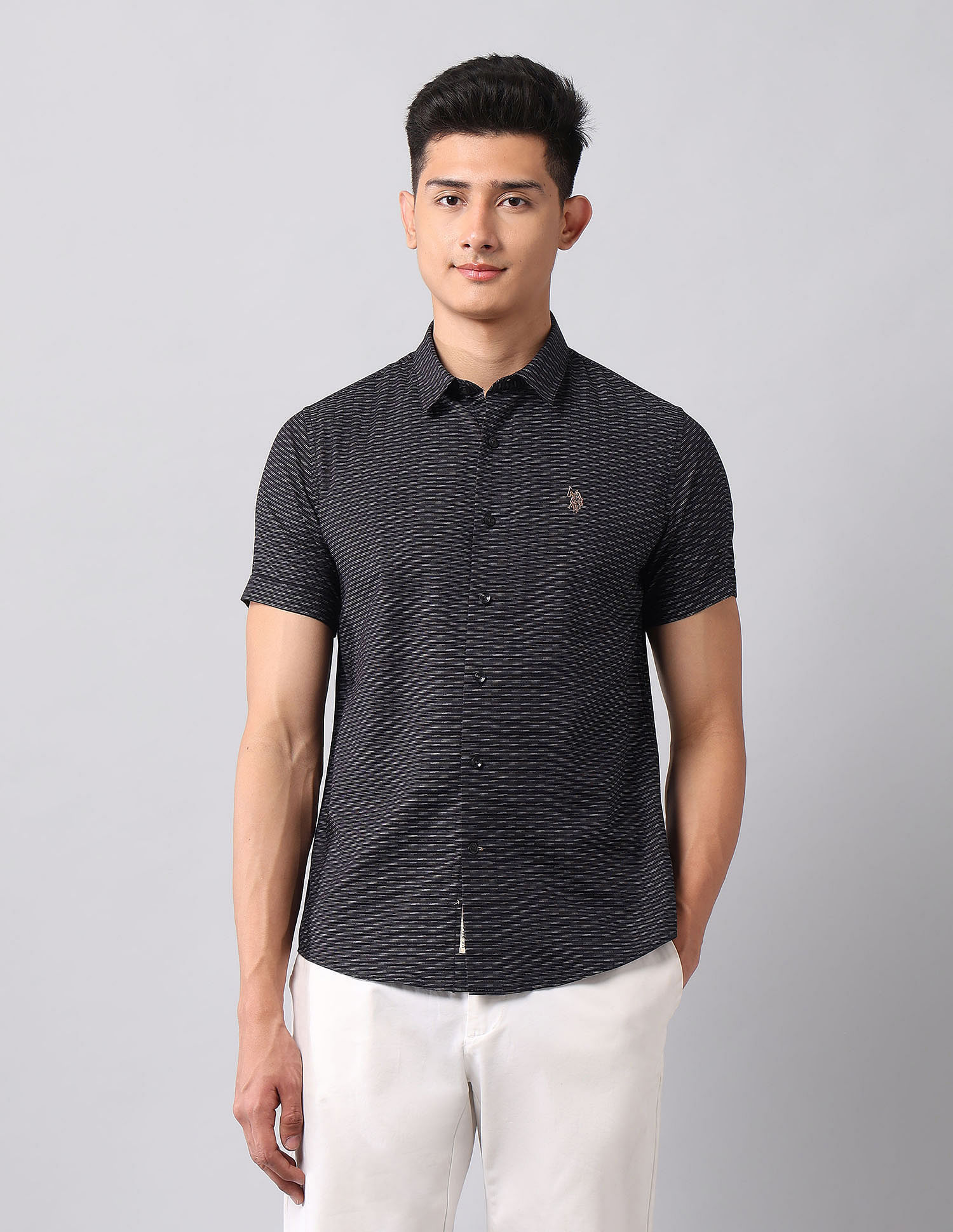 U.S. Polo Assn. Denim Co. All Over Printed Dobby Shirt