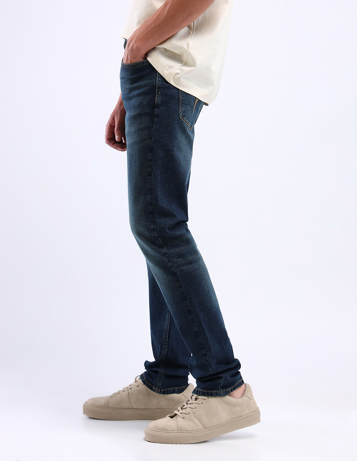 Flying Machine Mid Rise Freddie Slim Straight Fit Jeans