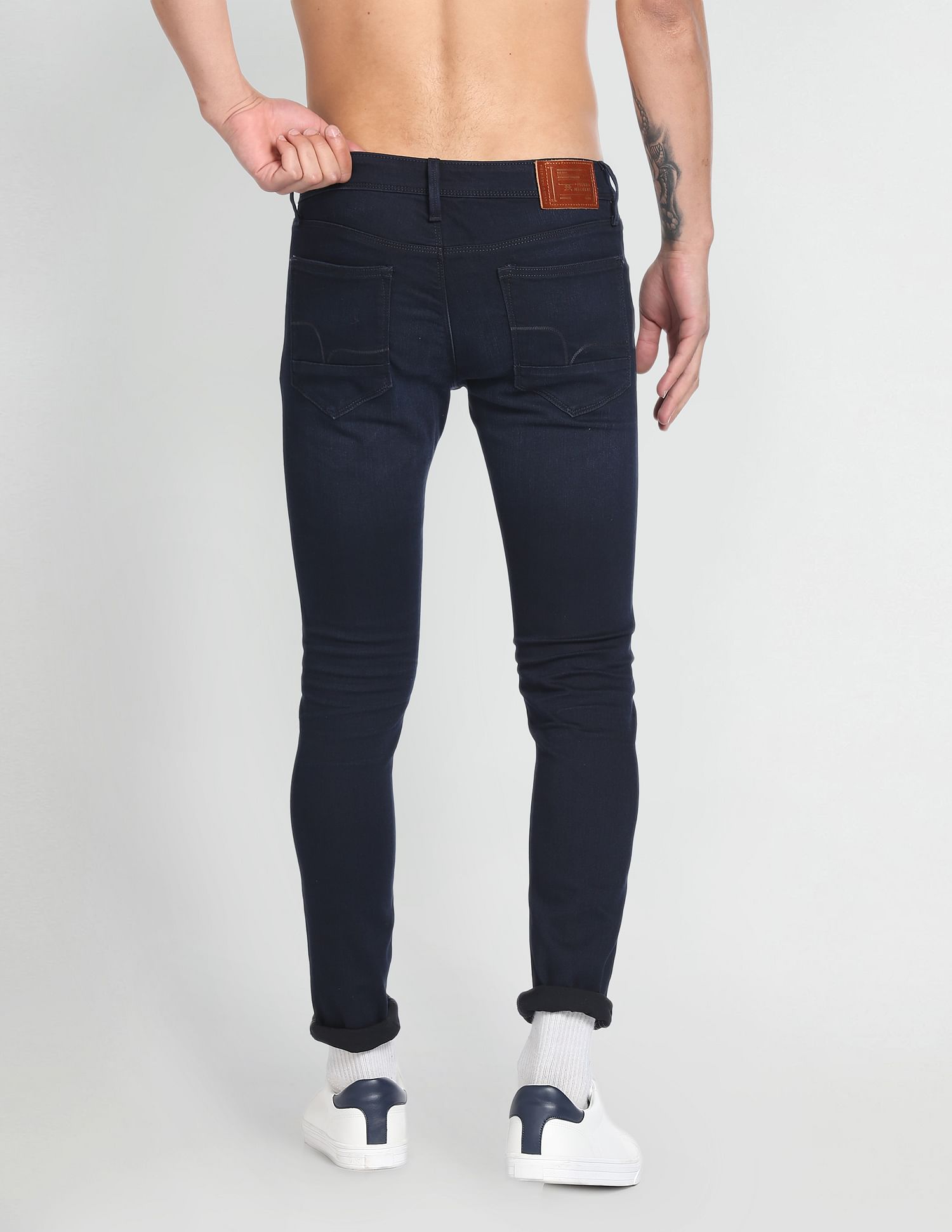 Flying Machine Low Rise Super Skinny Fit Wash Jeans