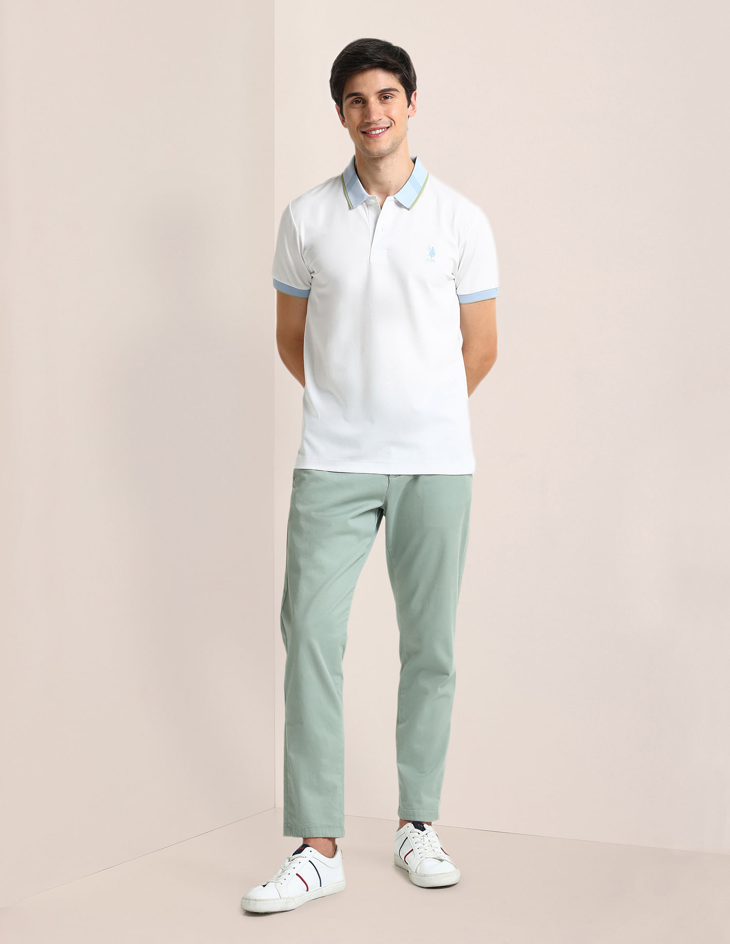 U.S. Polo Assn. Slim Fit Contrast Collar Polo Shirt