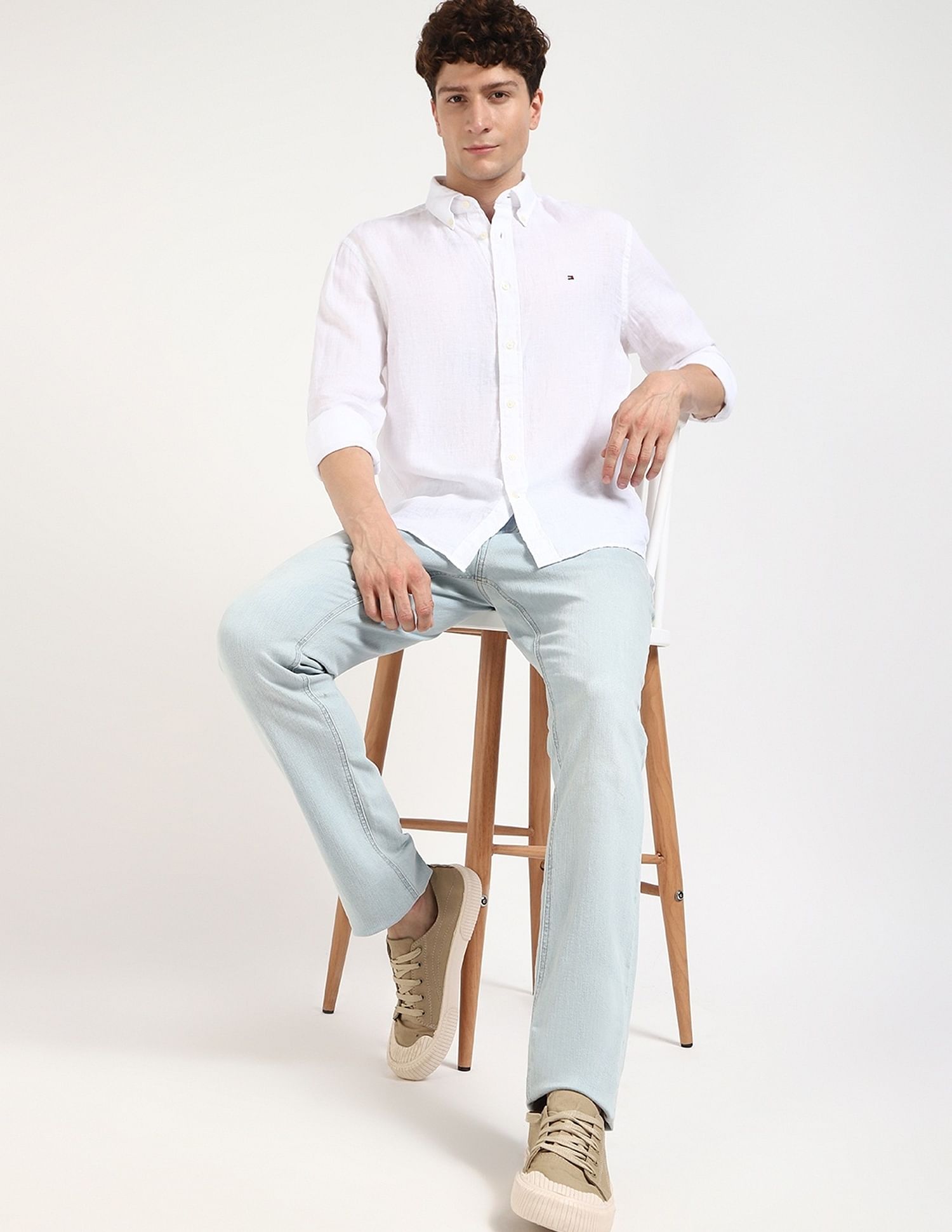 Tommy Hilfiger Solid Regular-Fit Linen Shirt