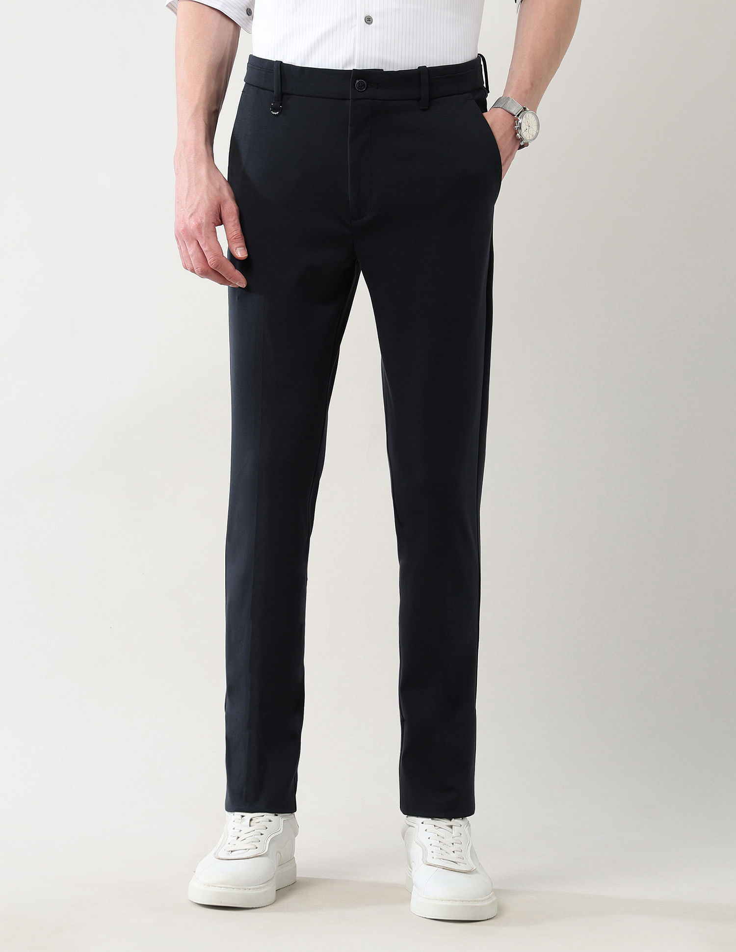 Arrow Newyork Slim Fit Knitted Autoflex Trousers